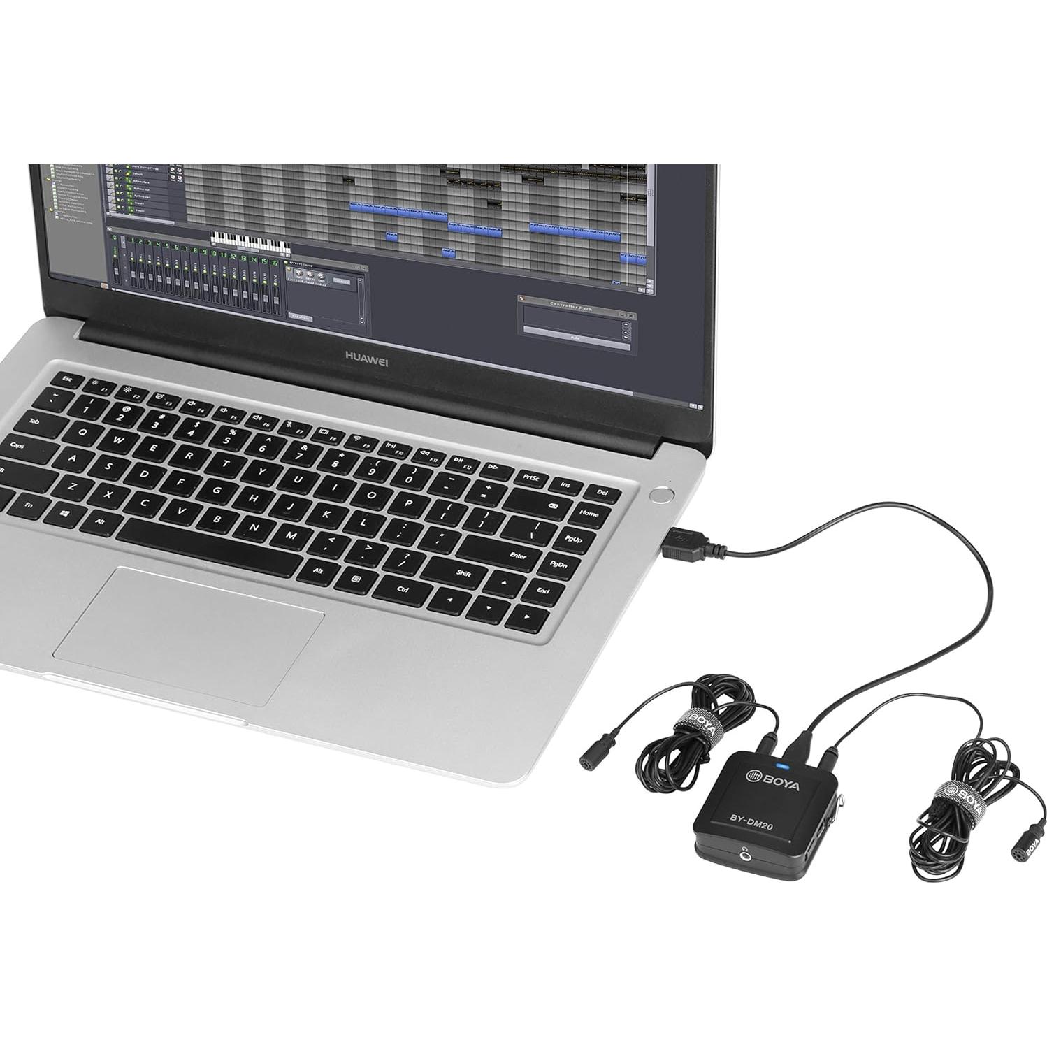 Micrófono Lavalier Digital Boya BY-DM20 para 2 Personas