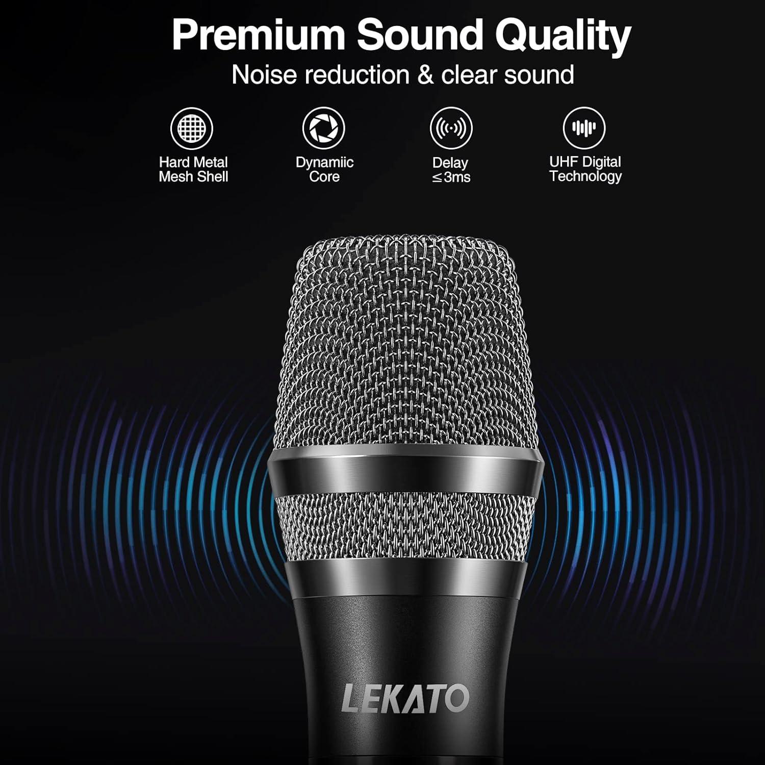 Micrófono Inalámbrico LEKATO WSM-620 Recargable con Receptor