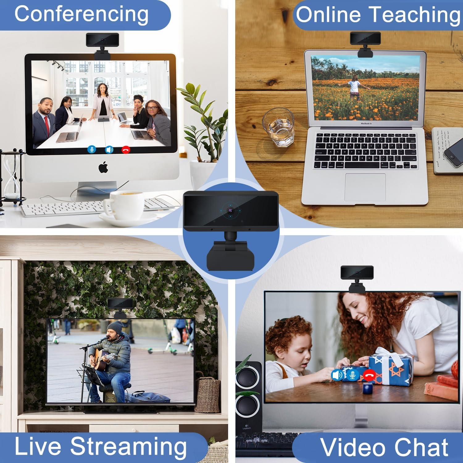 Cámara Web USB 1080P HD SouLu-78-1W con Micrófono y Ángulo Amplio