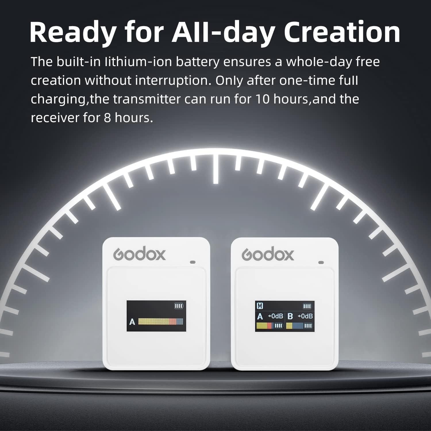 Micrófono Lavalier GODOX MoveLink II M1 Blanco, 100m, 8h Batería