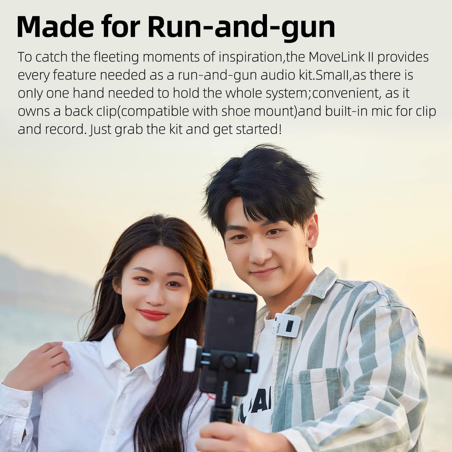 Micrófono Lavalier GODOX MoveLink II M1 Blanco, 100m, 8h Batería