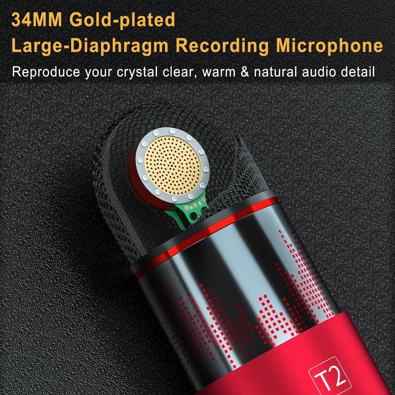 Micrófono de condensador XLR Neculogy T2 34mm cardioide