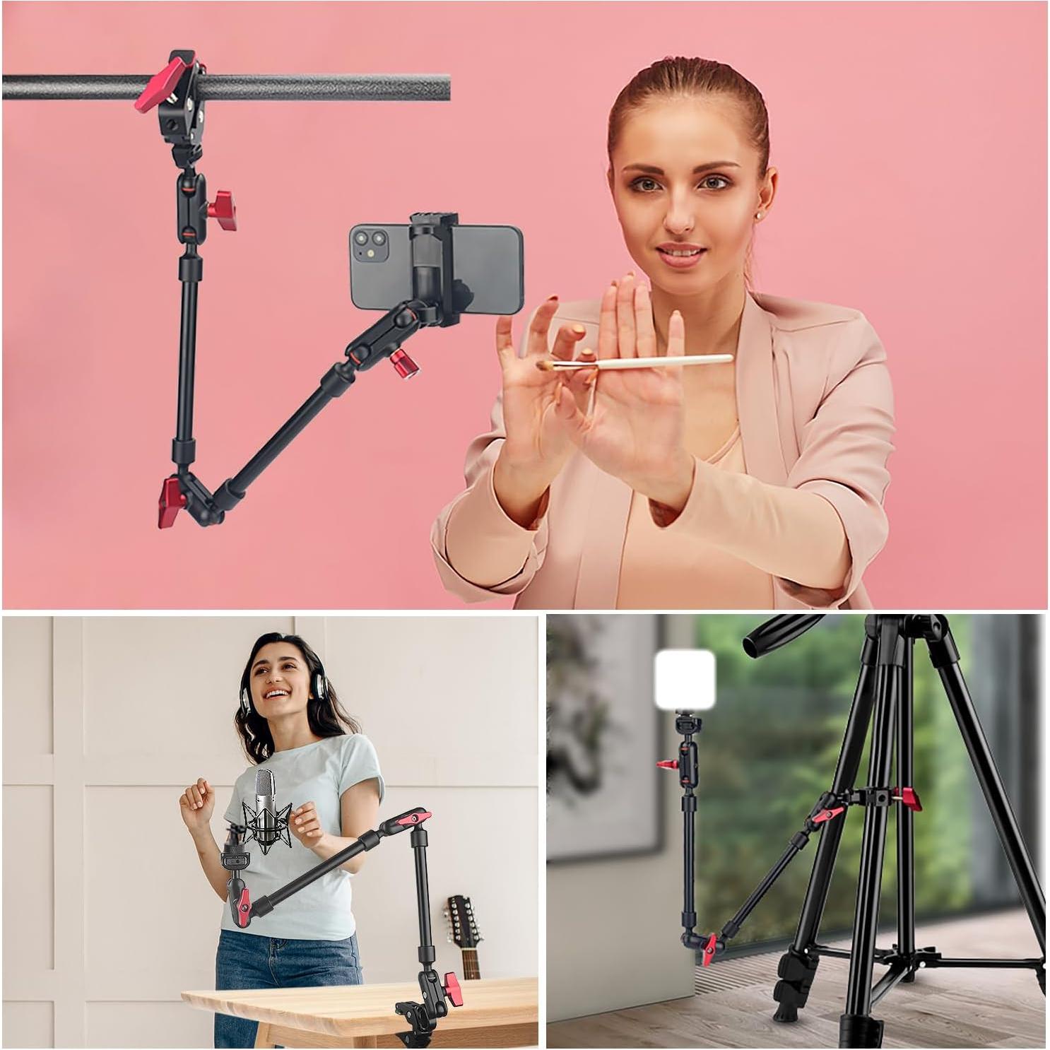 Brazo Mágico Ajustable JINSUI 55.9 cm con Abrazadera para Cámara