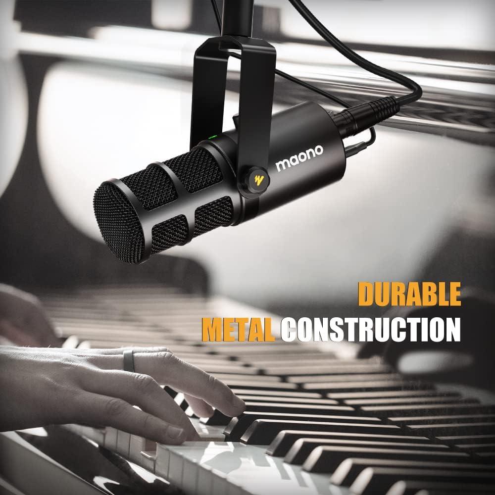 Micrófono Dinámico MAONO PD400X con Auriculares AU-MH601