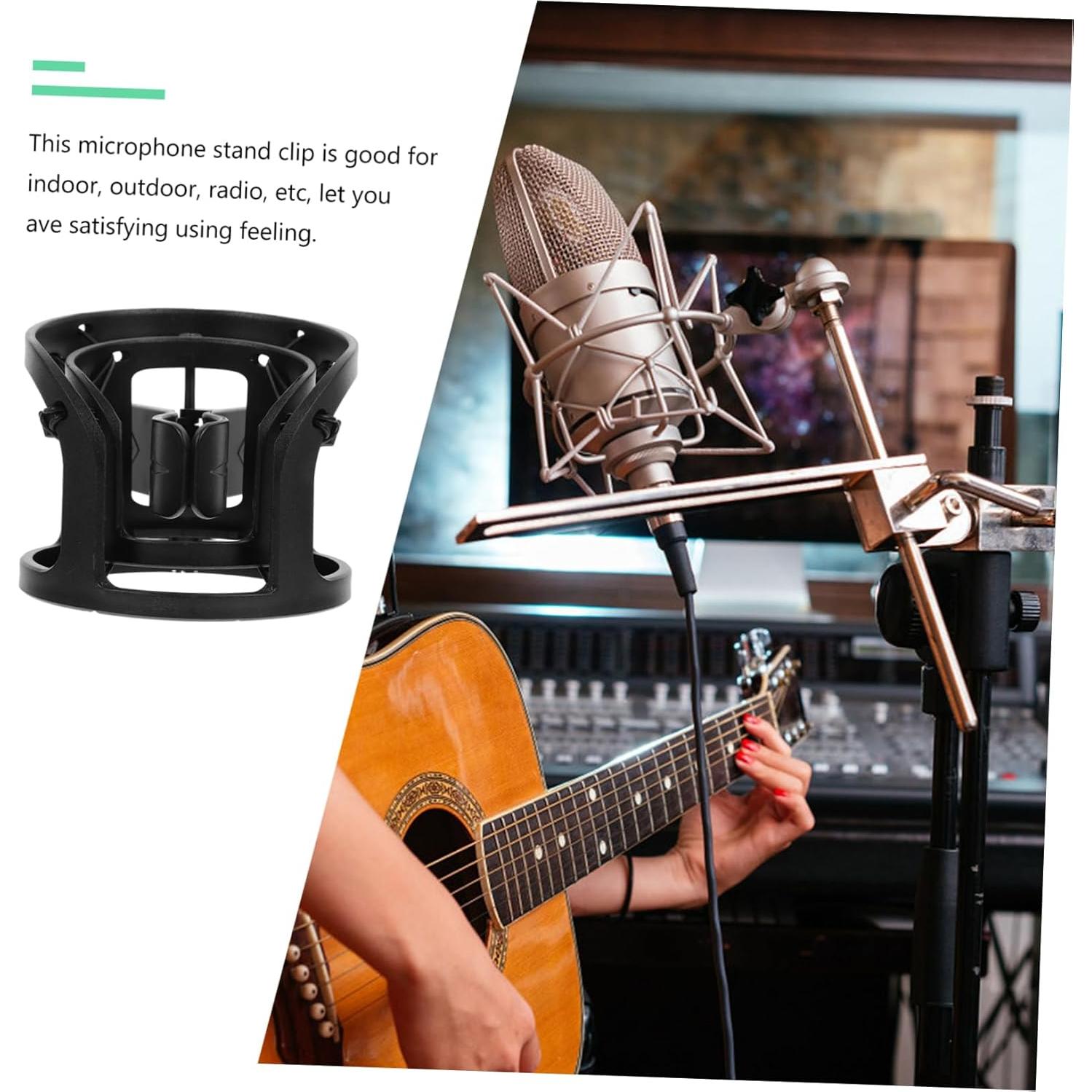 Soporte Universal para Micrófono BESPORTBLE Clip Plástico Negro