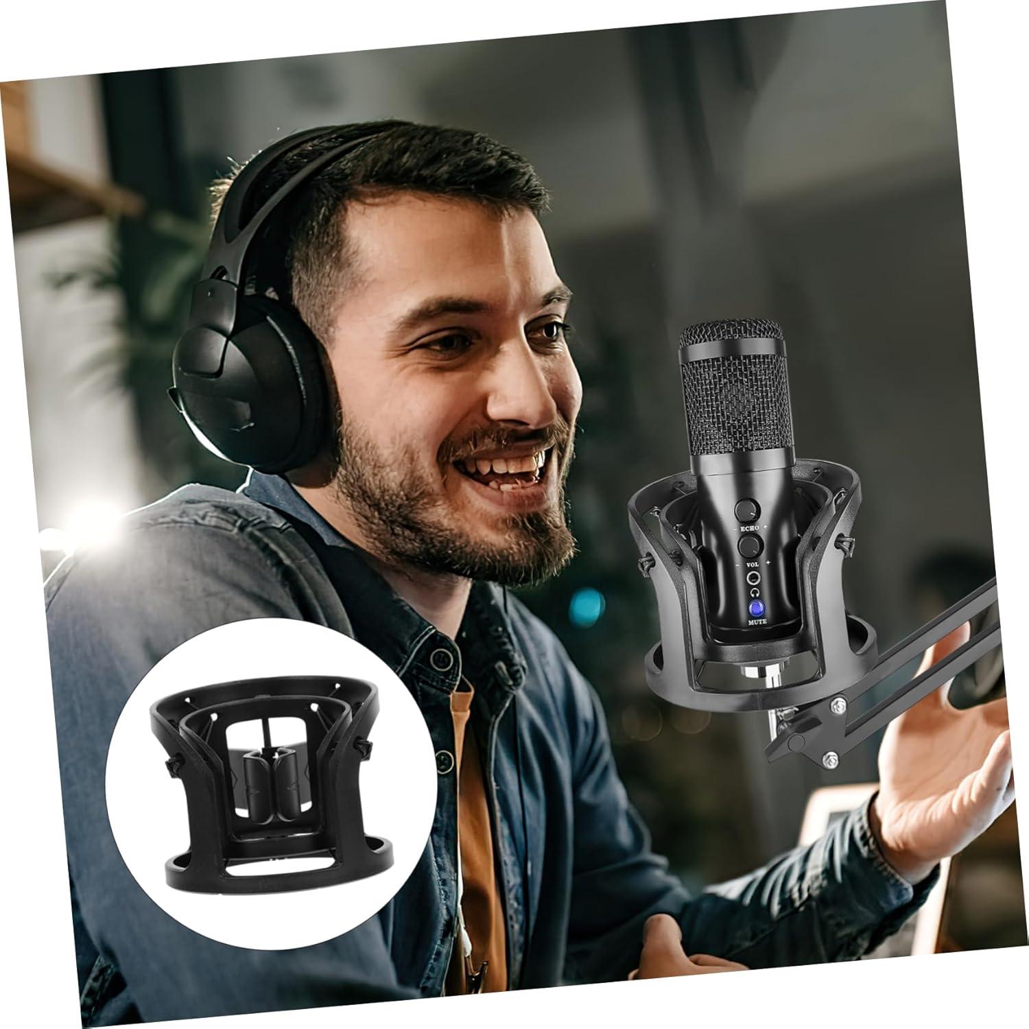 Soporte Universal para Micrófono BESPORTBLE Clip Plástico Negro