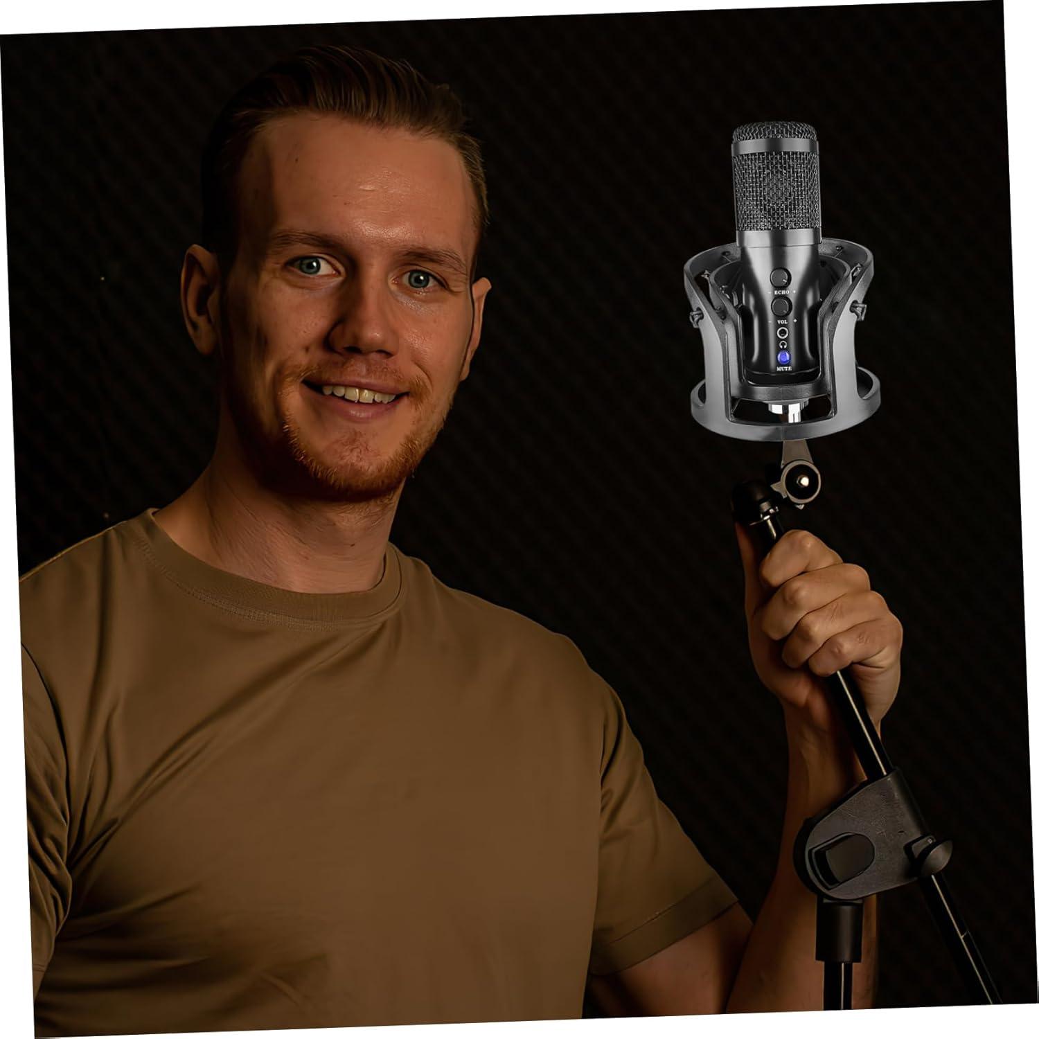 Soporte Universal para Micrófono BESPORTBLE Clip Plástico Negro