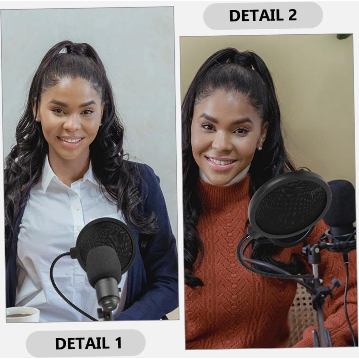 VICASKY Filtro de Micrófono con Clip Doble Cubierta Viento 54cm