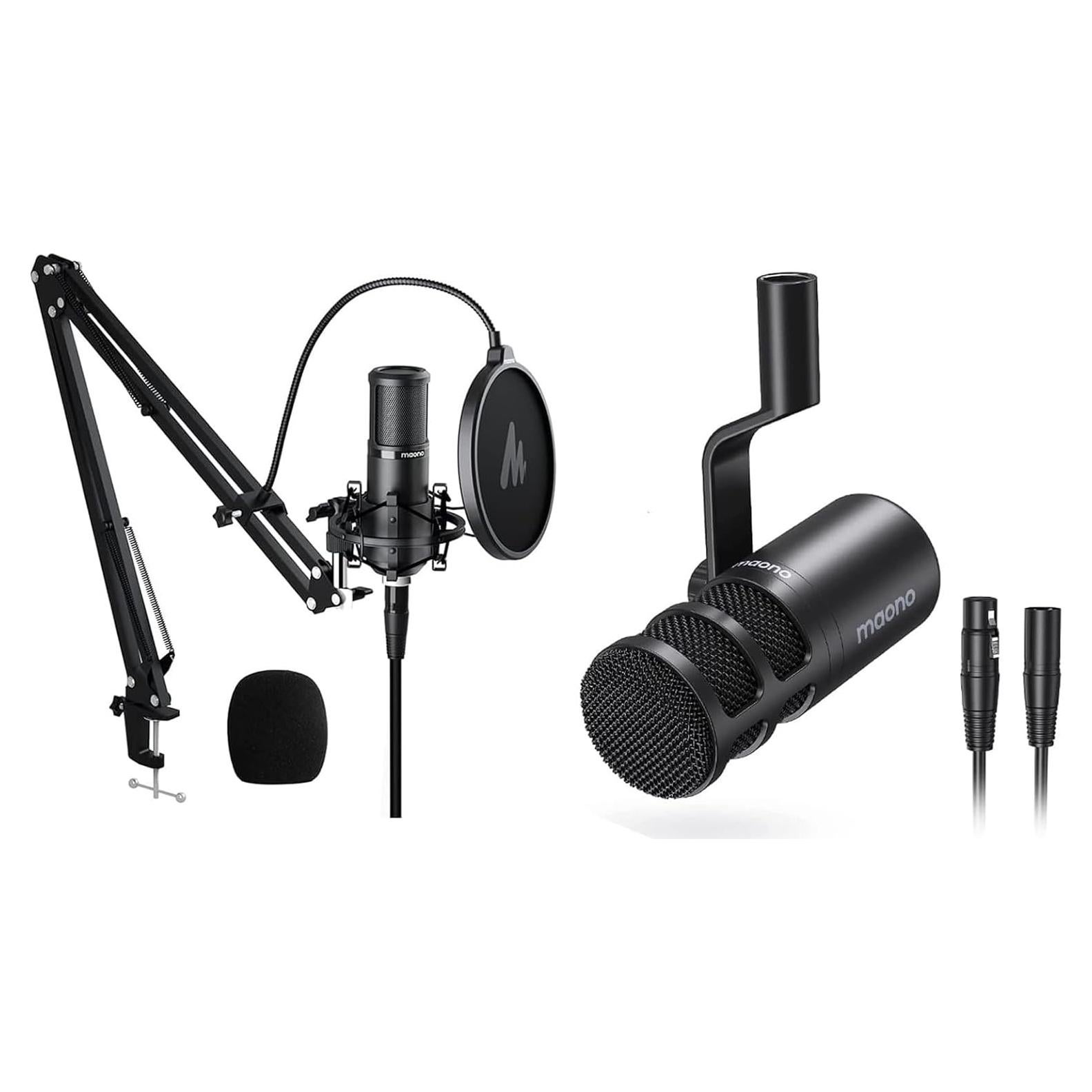 Micrófono XLR MAONO PM320S & PD100 Cardioide para Podcast