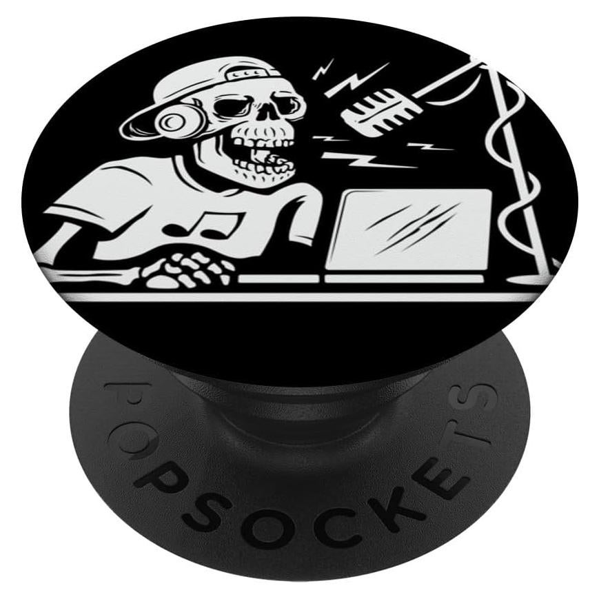 PopSockets Adhesive PopGrip Esqueleto en Streaming Negro