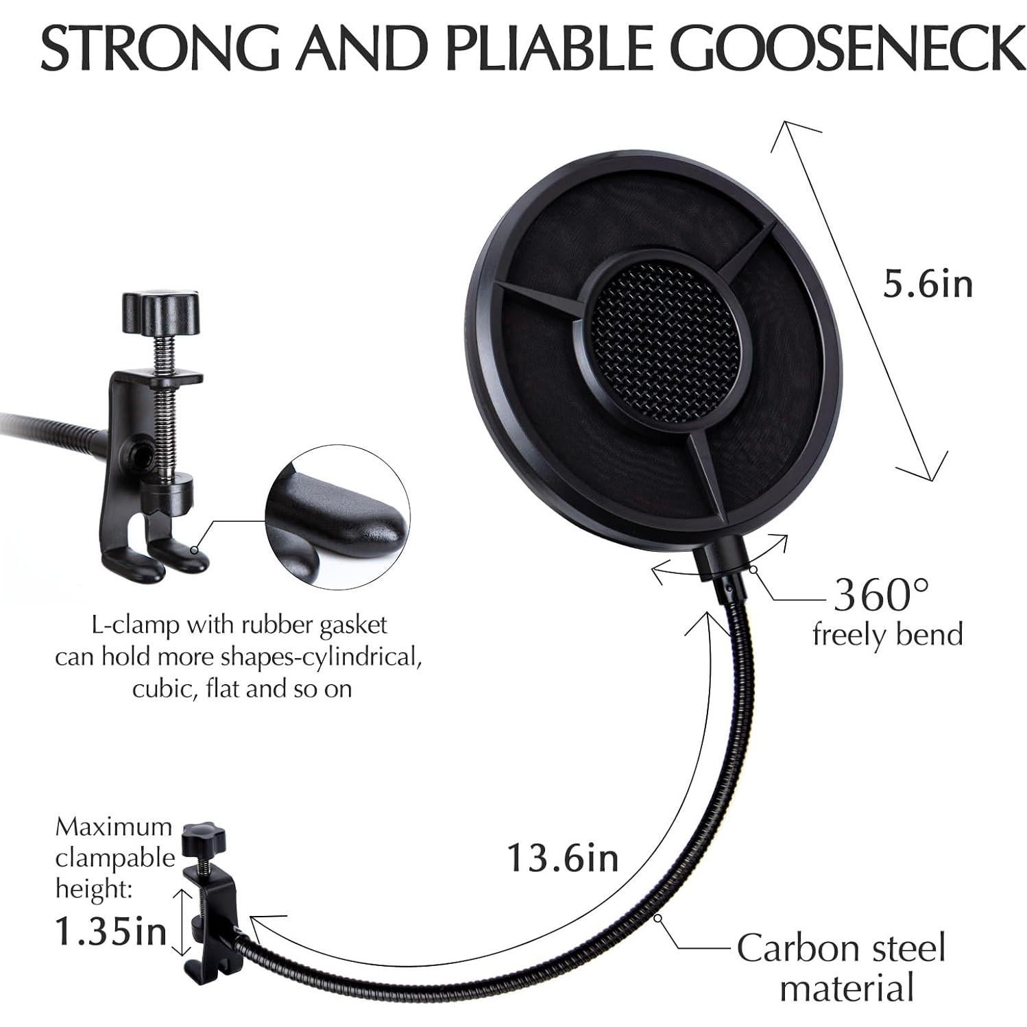 Filtro Pop SUNMON K688 para Micrófono Fifine - 6 Capas