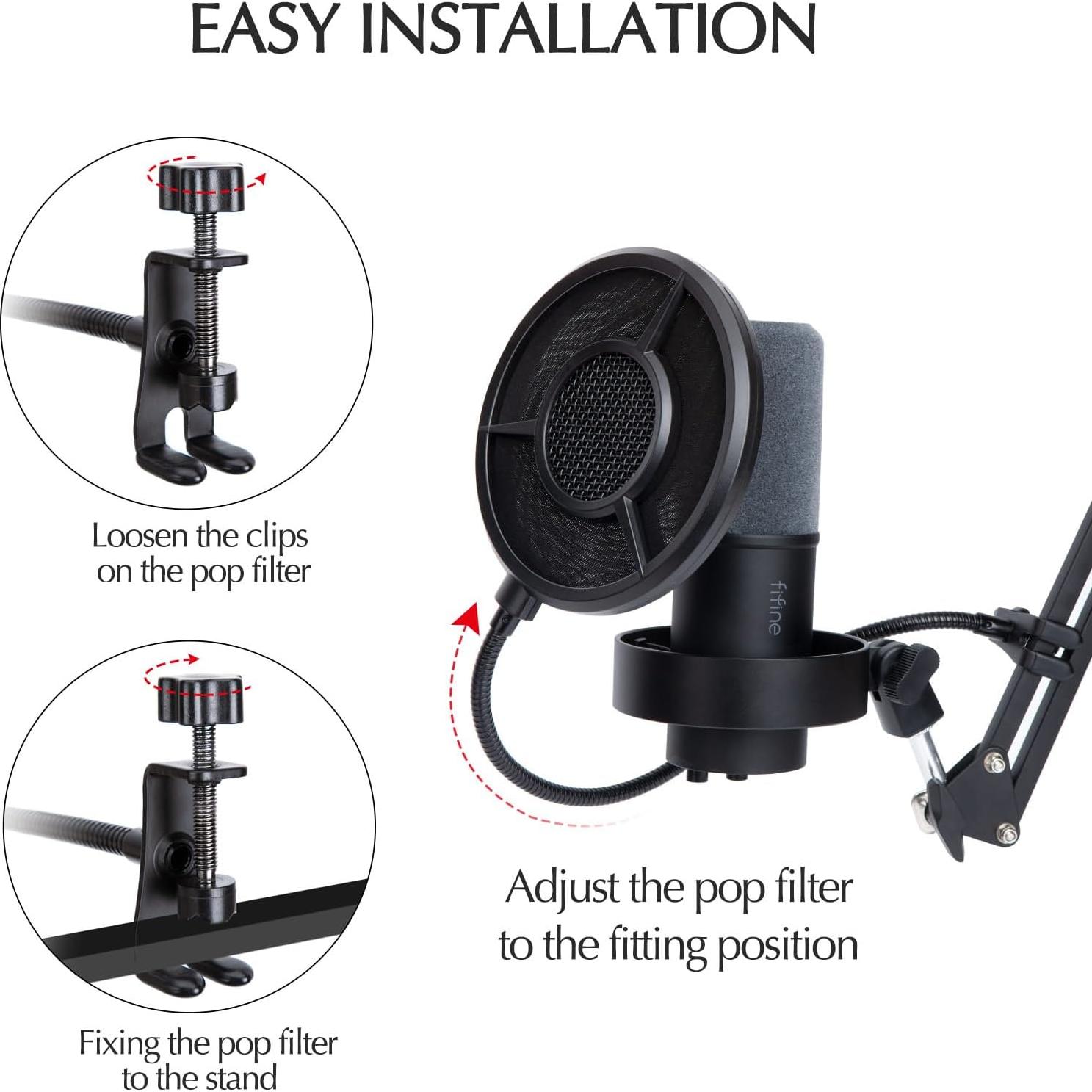 Filtro Pop SUNMON K688 para Micrófono Fifine - 6 Capas