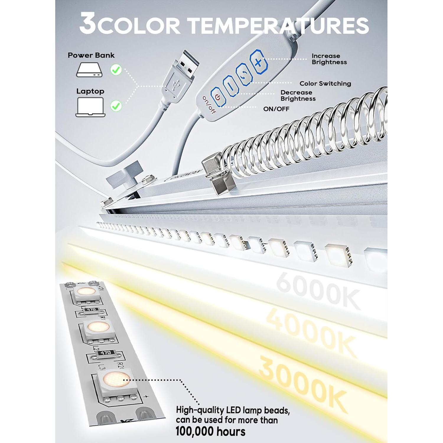 Brazo de Micrófono Plegable con Luz - M06 Blanco 1.02 kg