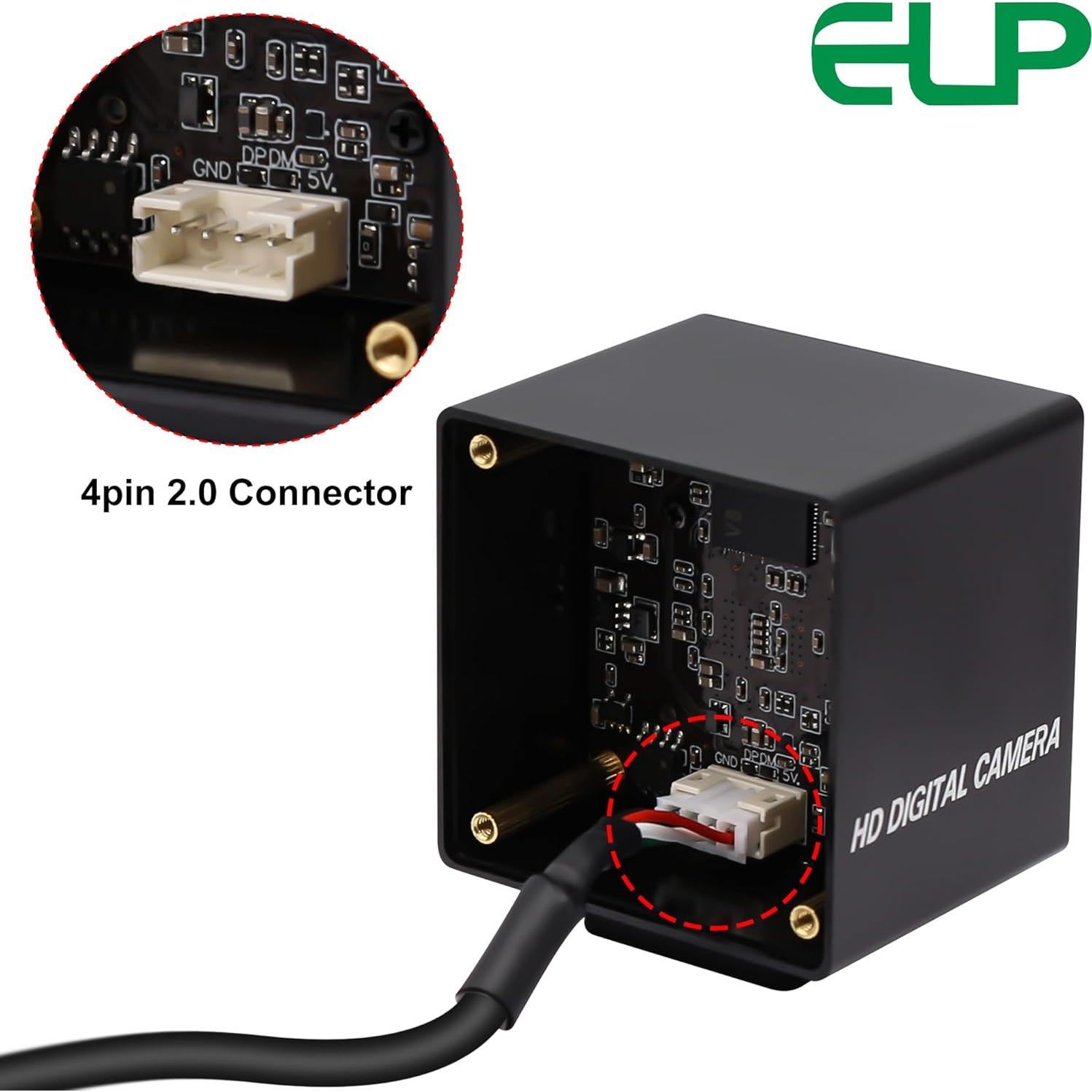 Cámara USB 4K ELP IMX415 con micrófono y lente 100°