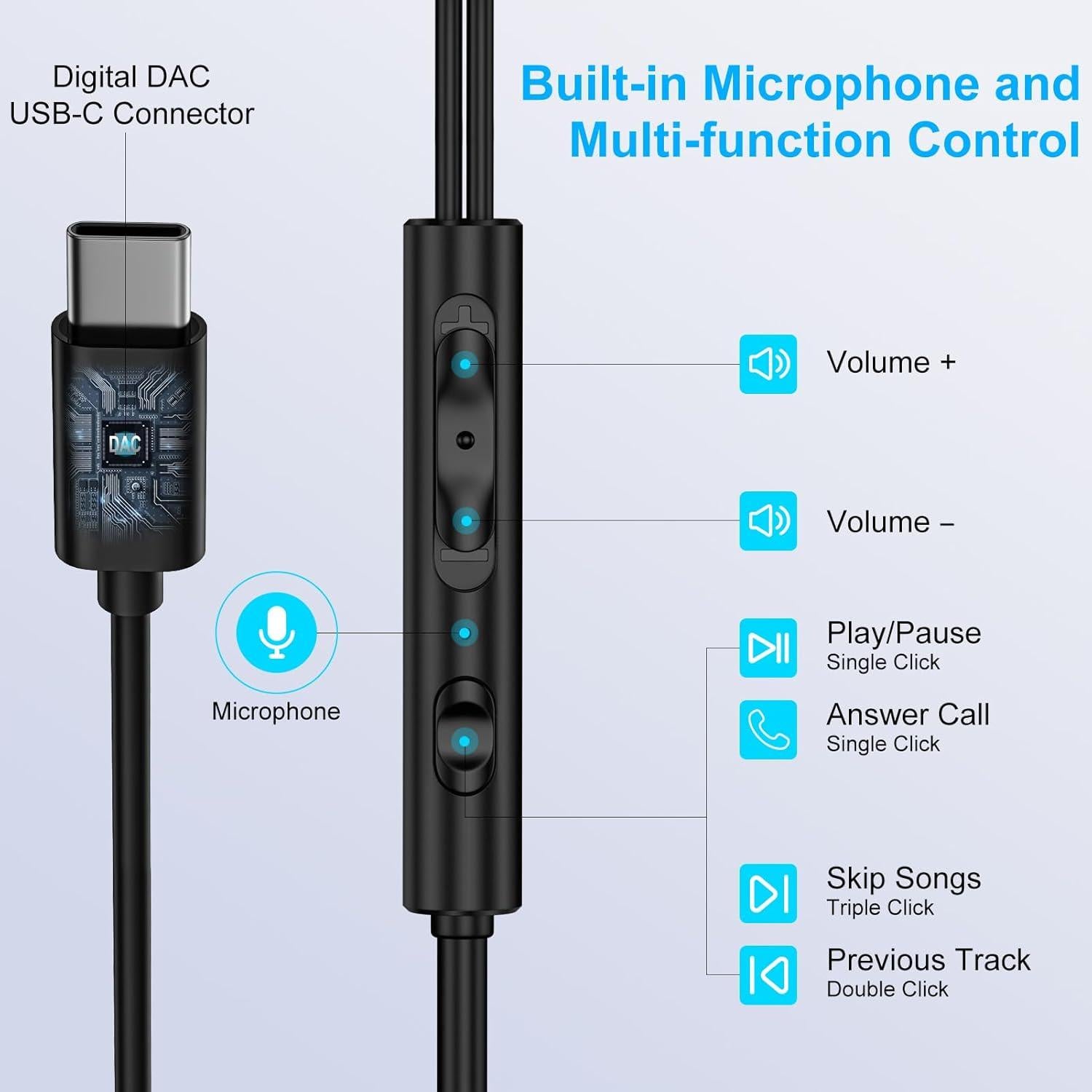 Auriculares USB C Samsung M16 con Micrófono - In-ear Negro