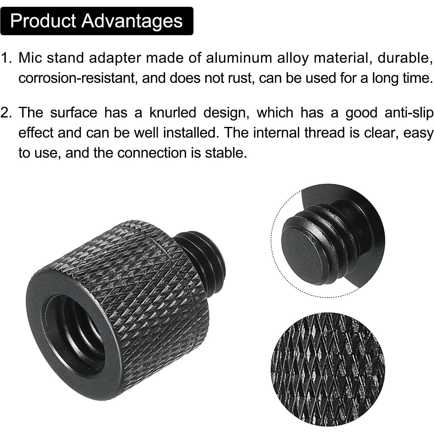 Adaptador de Soporte de Micrófono MECCANIXITY 3/8 F a M8 M 2 Pzs