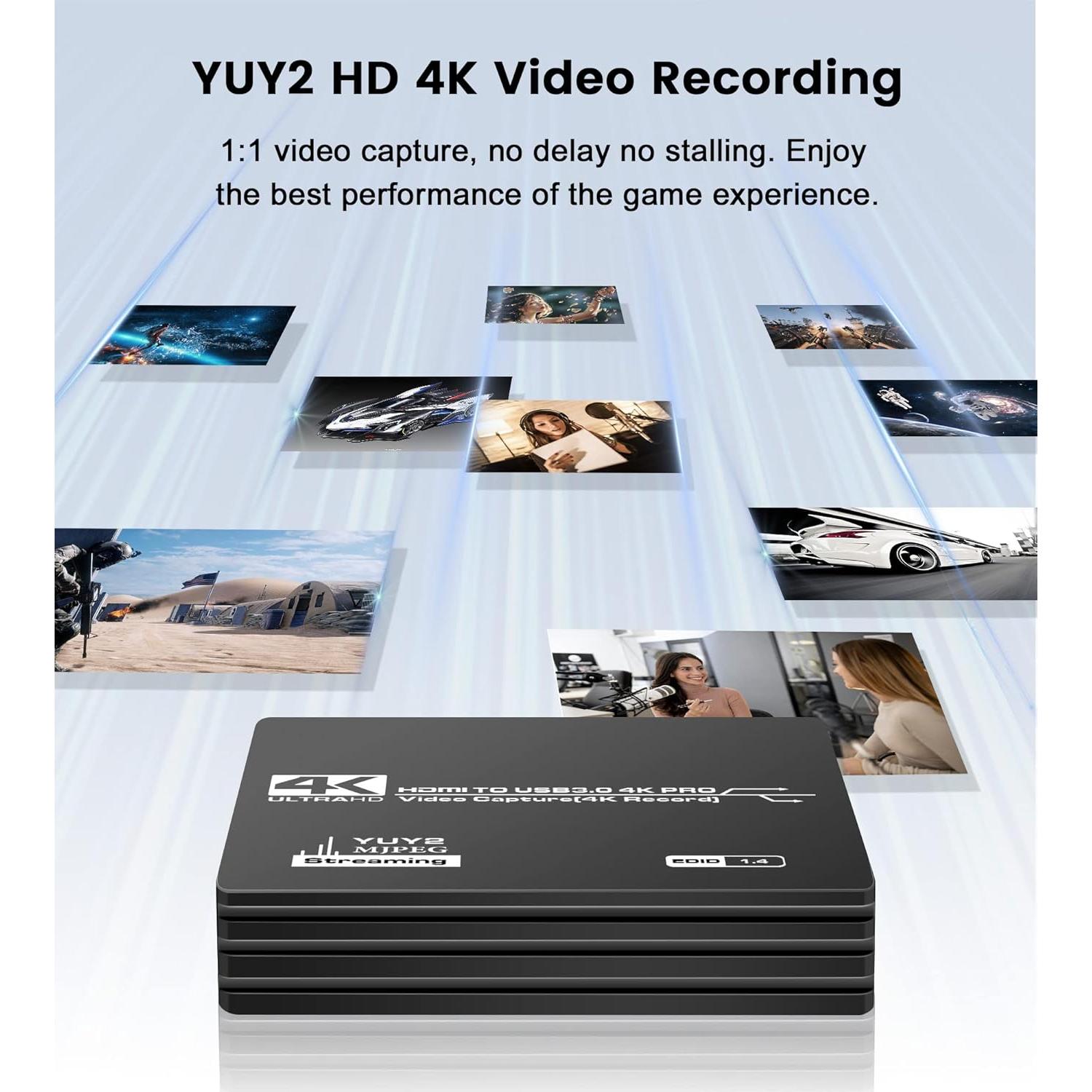 avedio links Capture Card for Streaming and Record in 4K, HDMI to USB 3.0 Game Capture Device, Video Capture Card with Microphone 4K HDMI Loop-Out for Nintendo Switch/PS5/4/OBS/Camera/PC