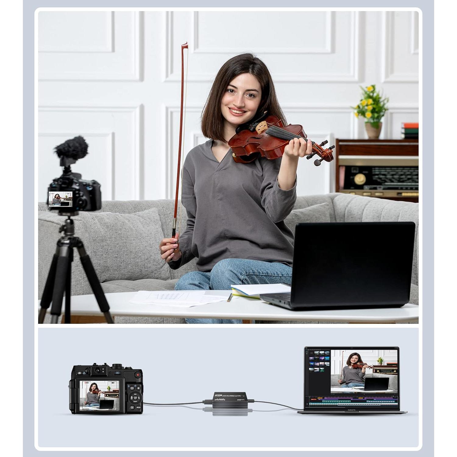 avedio links Capture Card for Streaming and Record in 4K, HDMI to USB 3.0 Game Capture Device, Video Capture Card with Microphone 4K HDMI Loop-Out for Nintendo Switch/PS5/4/OBS/Camera/PC