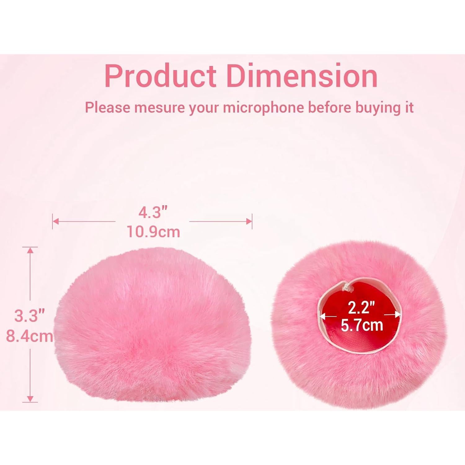 Cubierta Furry Rosa Cubilux para Micrófono USB Blue Yeti y Rode NT1