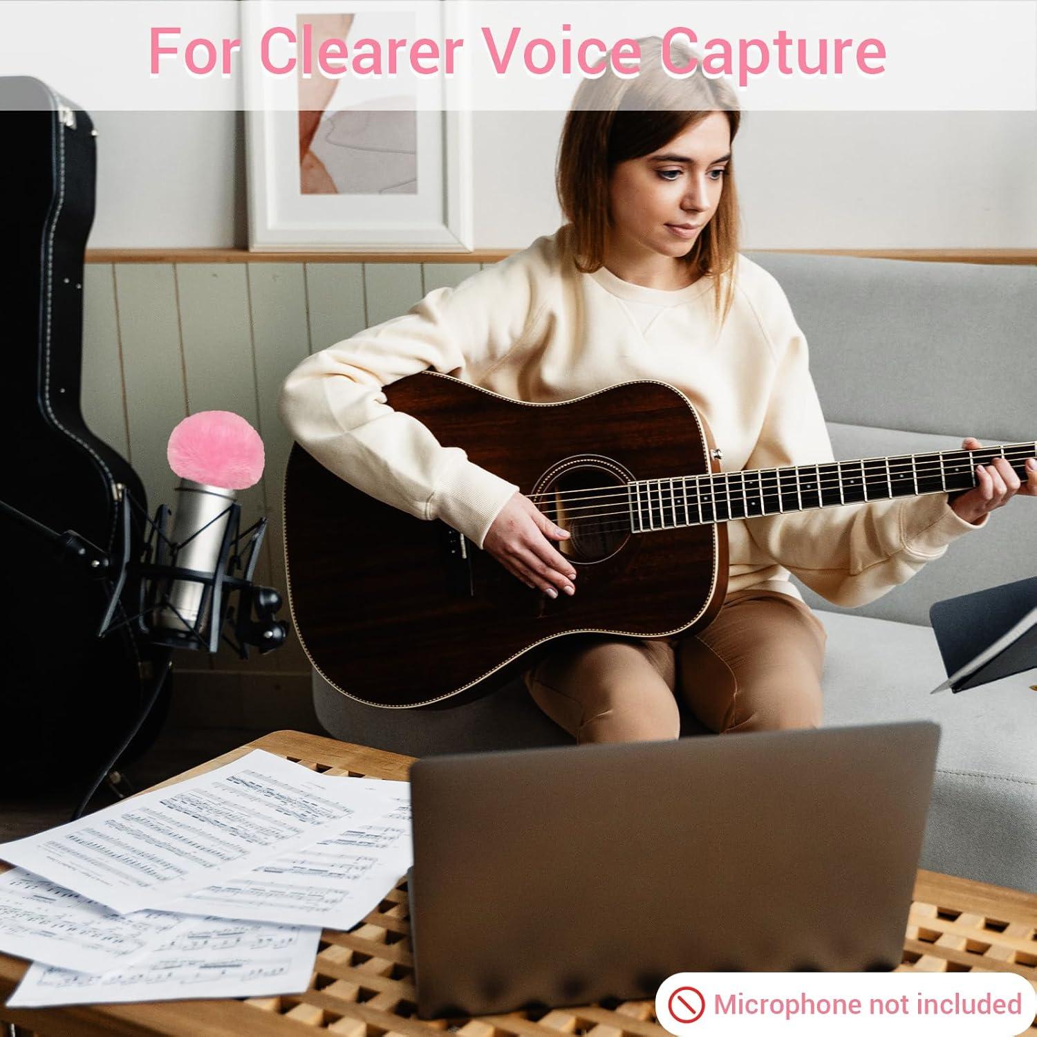 Cubierta Furry Rosa Cubilux para Micrófono USB Blue Yeti y Rode NT1