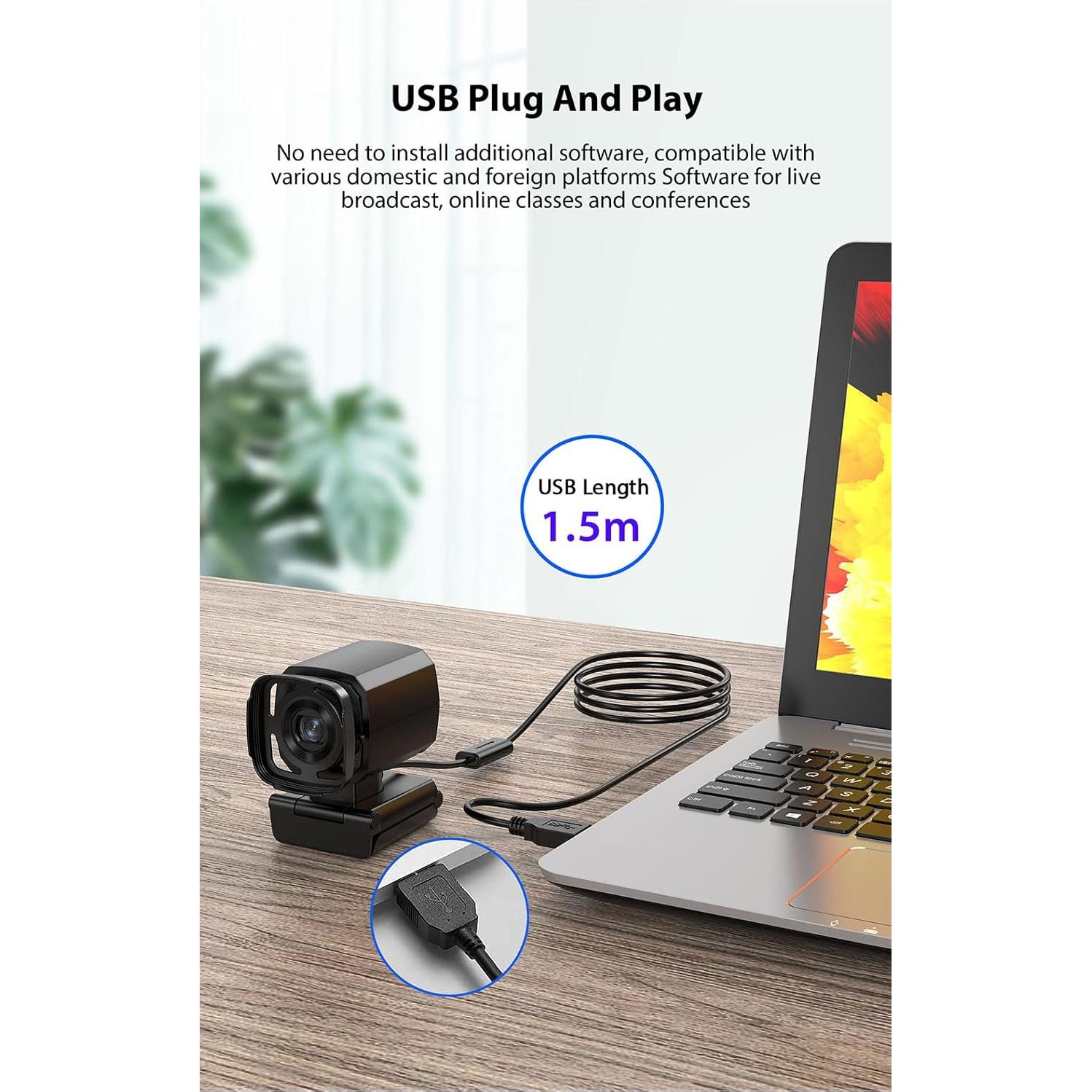 Cámara Web TaKicola DS08 Full HD 1080P Seguimiento Automático