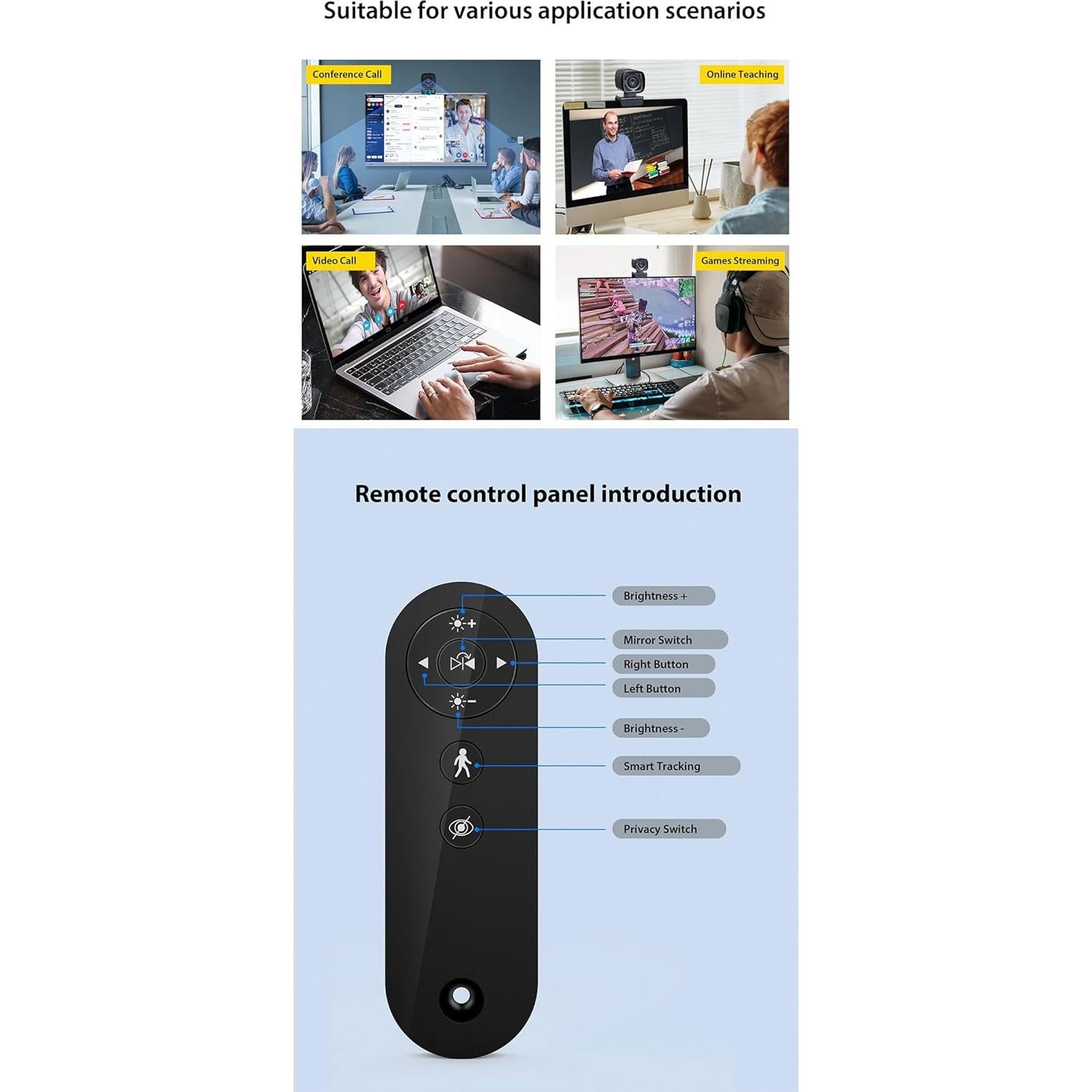 Cámara Web TaKicola DS08 Full HD 1080P Seguimiento Automático