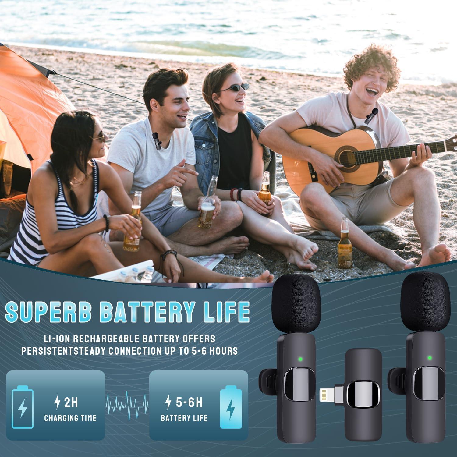 Micrófono Inalámbrico Lavalier Doble Partyear K1 para iPhone