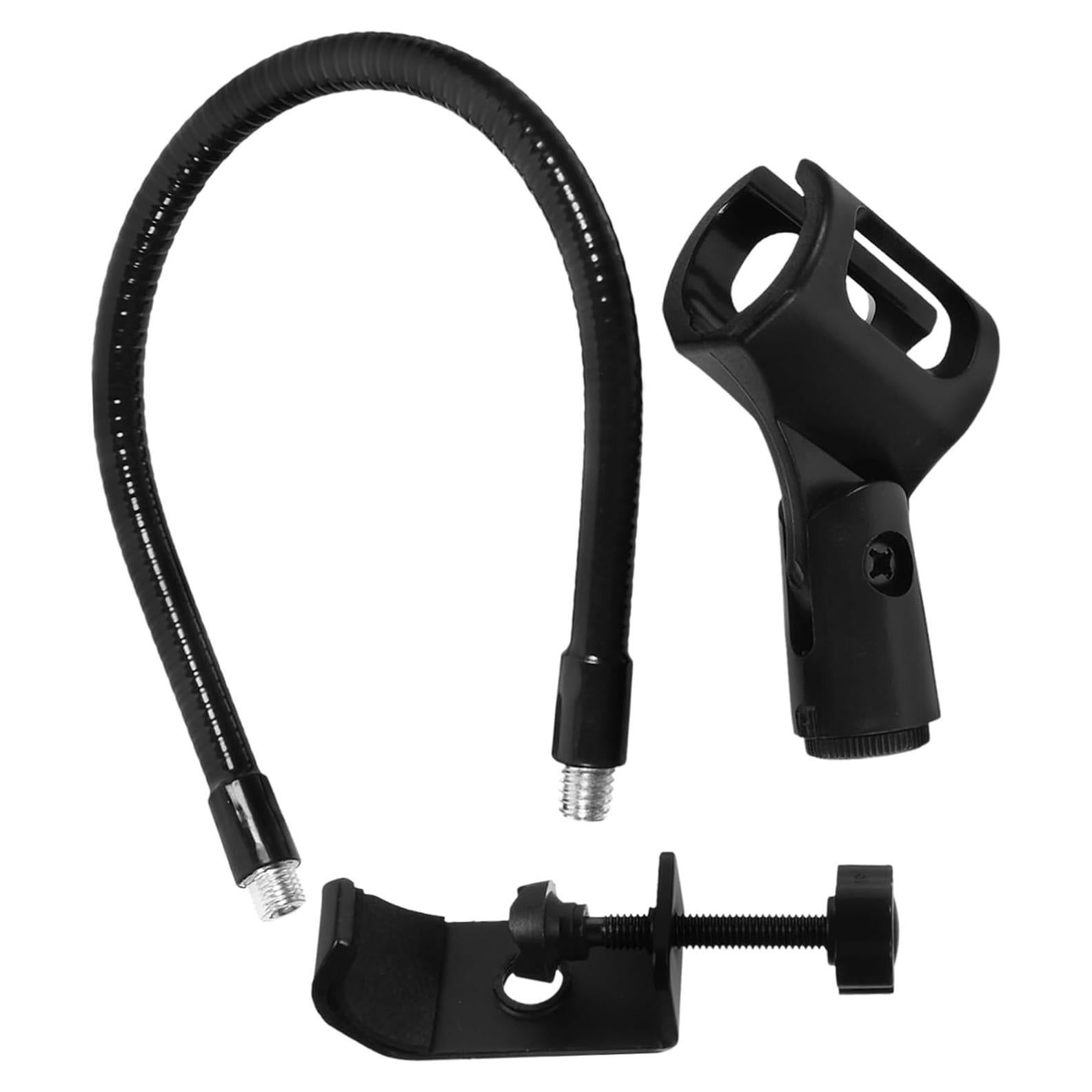 Soporte de Micrófono Ajustable Negro Brazo Flexible 45cm