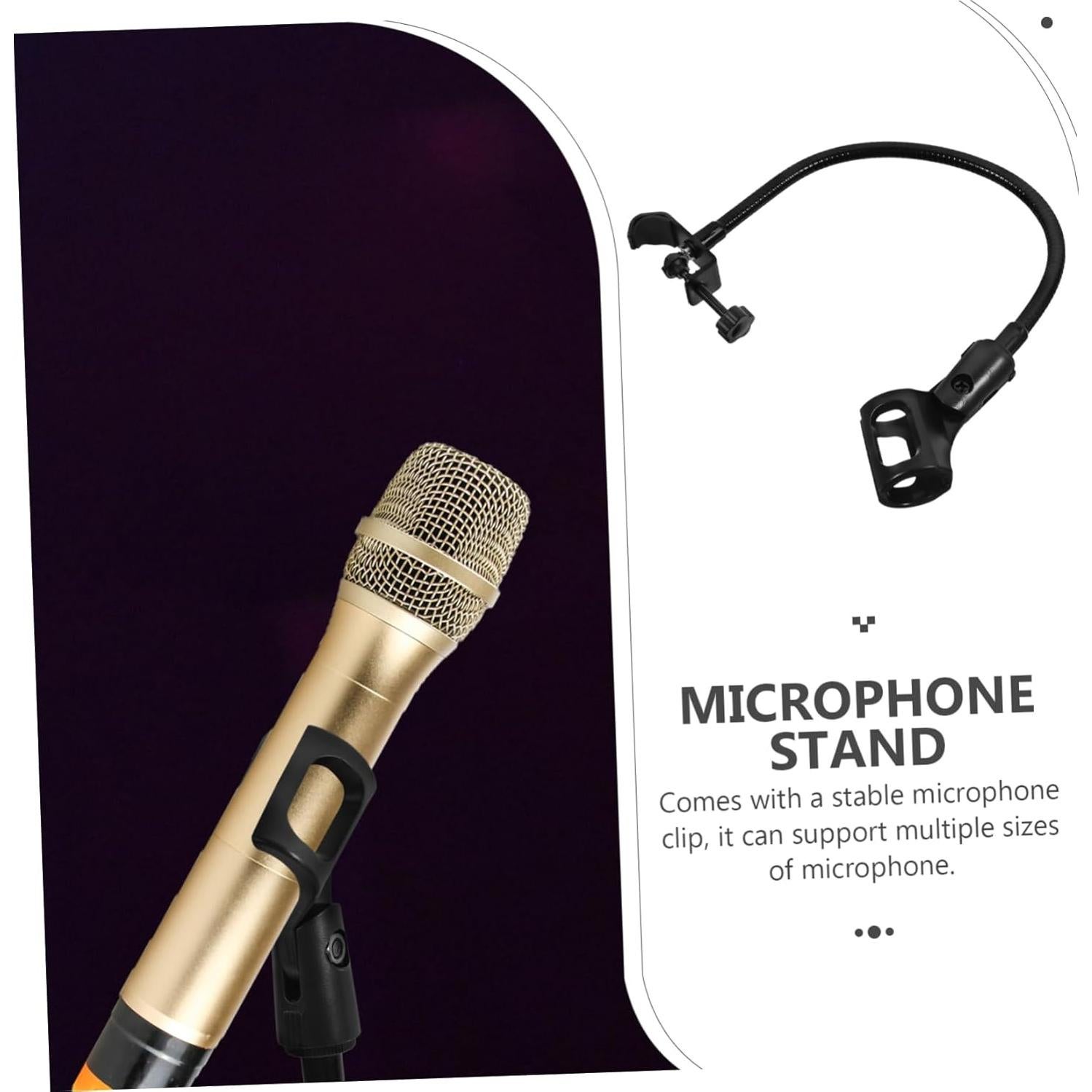 Soporte de Micrófono Ajustable Negro Brazo Flexible 45cm