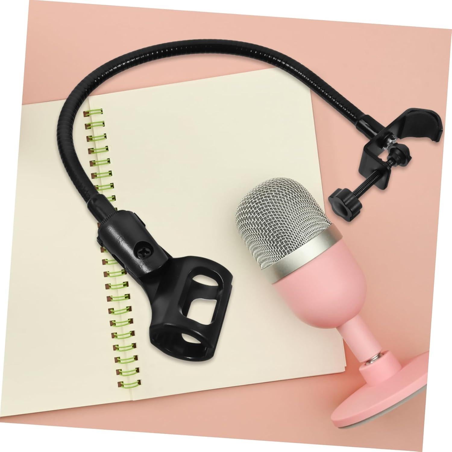 Soporte de Micrófono Ajustable Negro Brazo Flexible 45cm