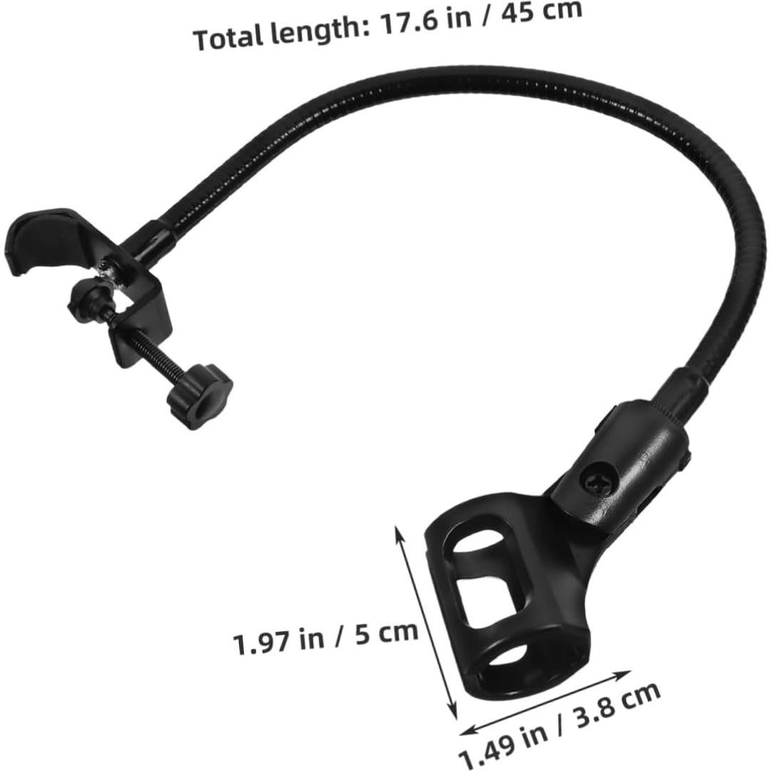 Soporte de Micrófono Ajustable Negro Brazo Flexible 45cm