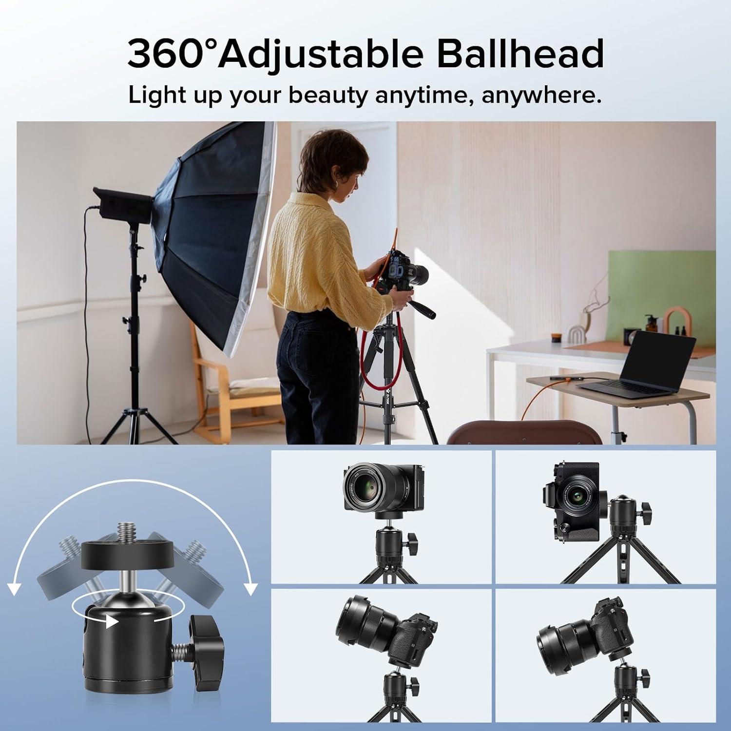 Kit de Vlogging Kalofaye con Trípode, Luz LED y Micrófono