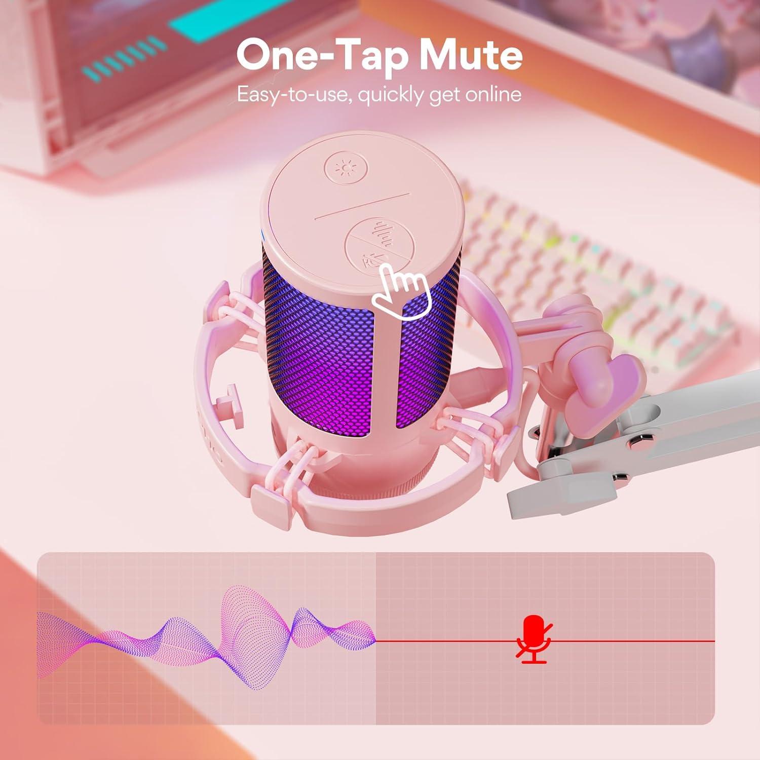 MAONO Gaming USB Microphone with Noise Cancellation, Streaming mic for PC Computer MAC PS4 PS5, All-in-One Kit with Mute, Monitor for Recording, Podcast, Twitch, YouTube, Discord, GamerWave DGM20S