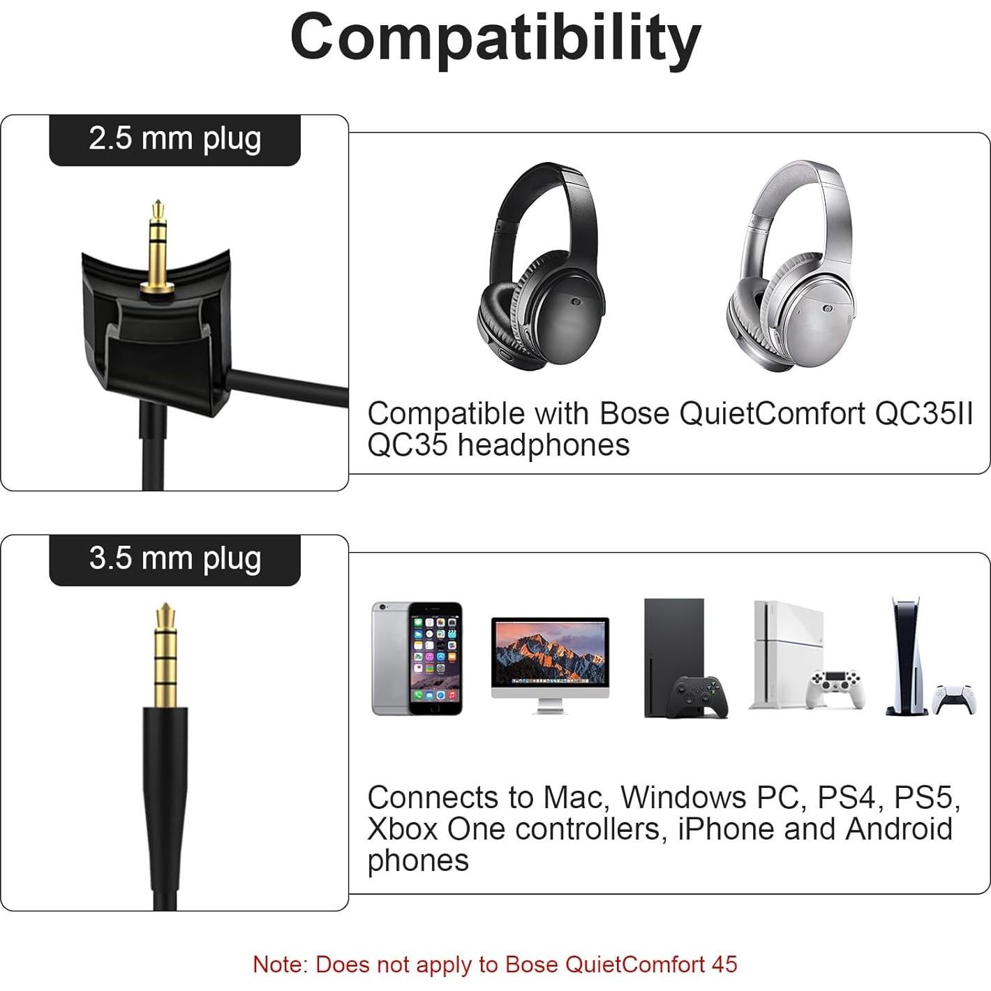 Micrófono Boom Gneinour para Bose QC35 II y QC35, 1.22 m