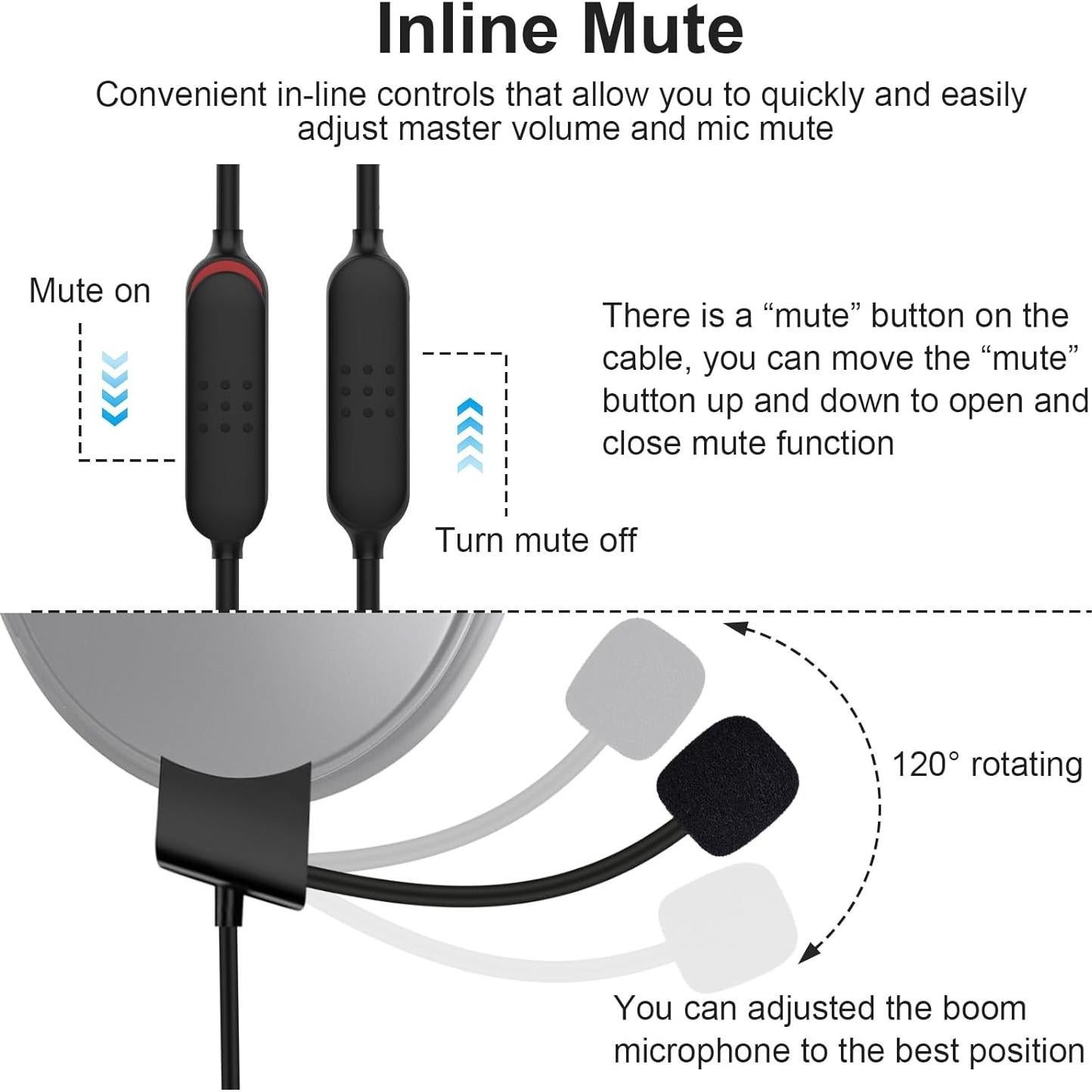 Micrófono Boom Gneinour para Bose QC35 II y QC35, 1.22 m