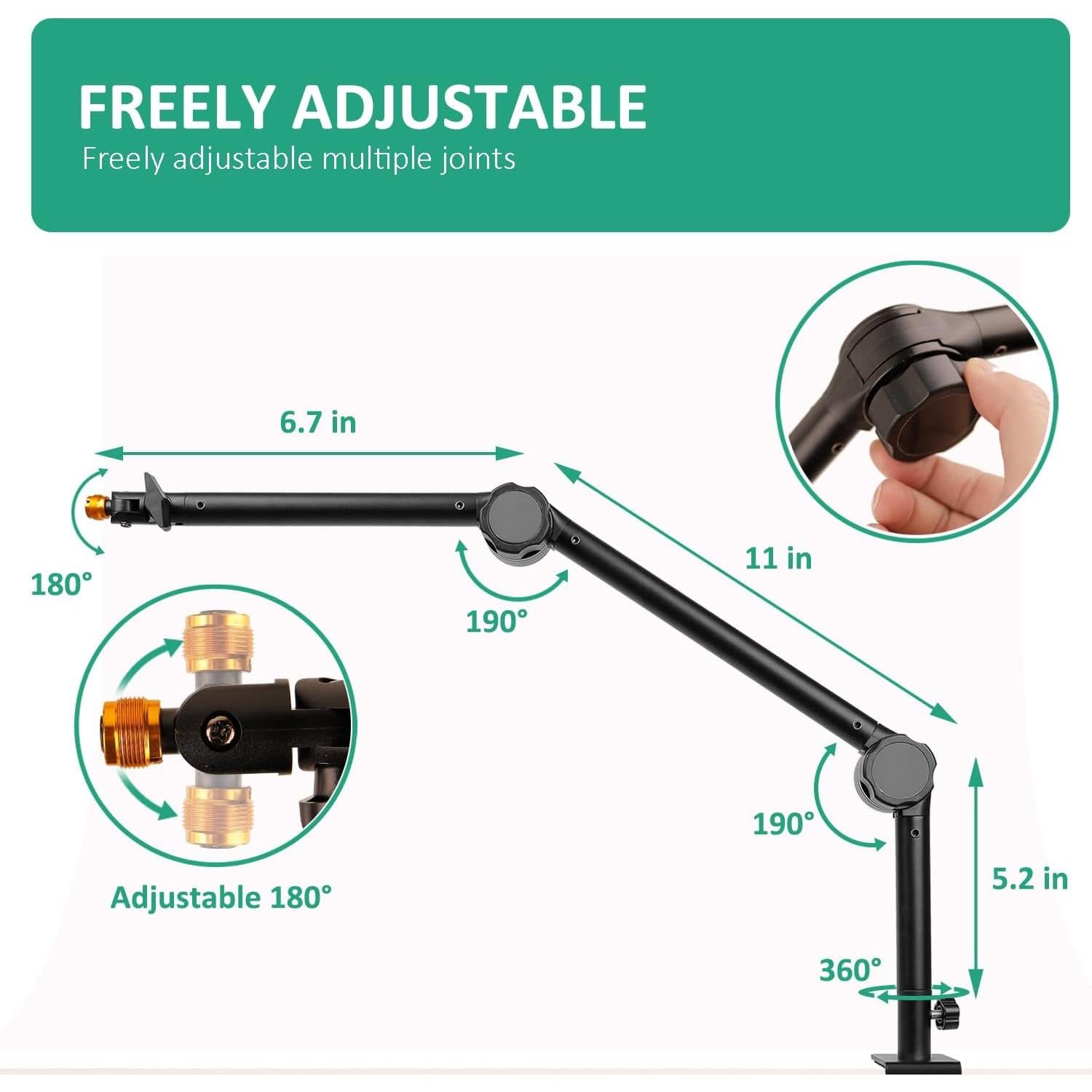 Soporte de Brazo de Micrófono Universal NB38 - Ajustable, 1.3kg