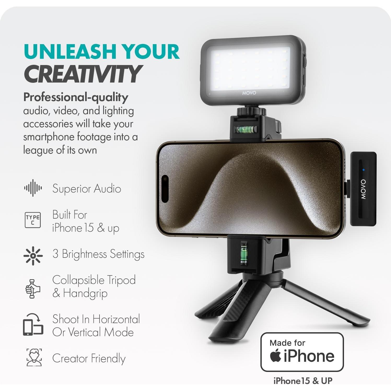 Kit de Vlogging Inalámbrico Movo VSK1 para iPhone 15