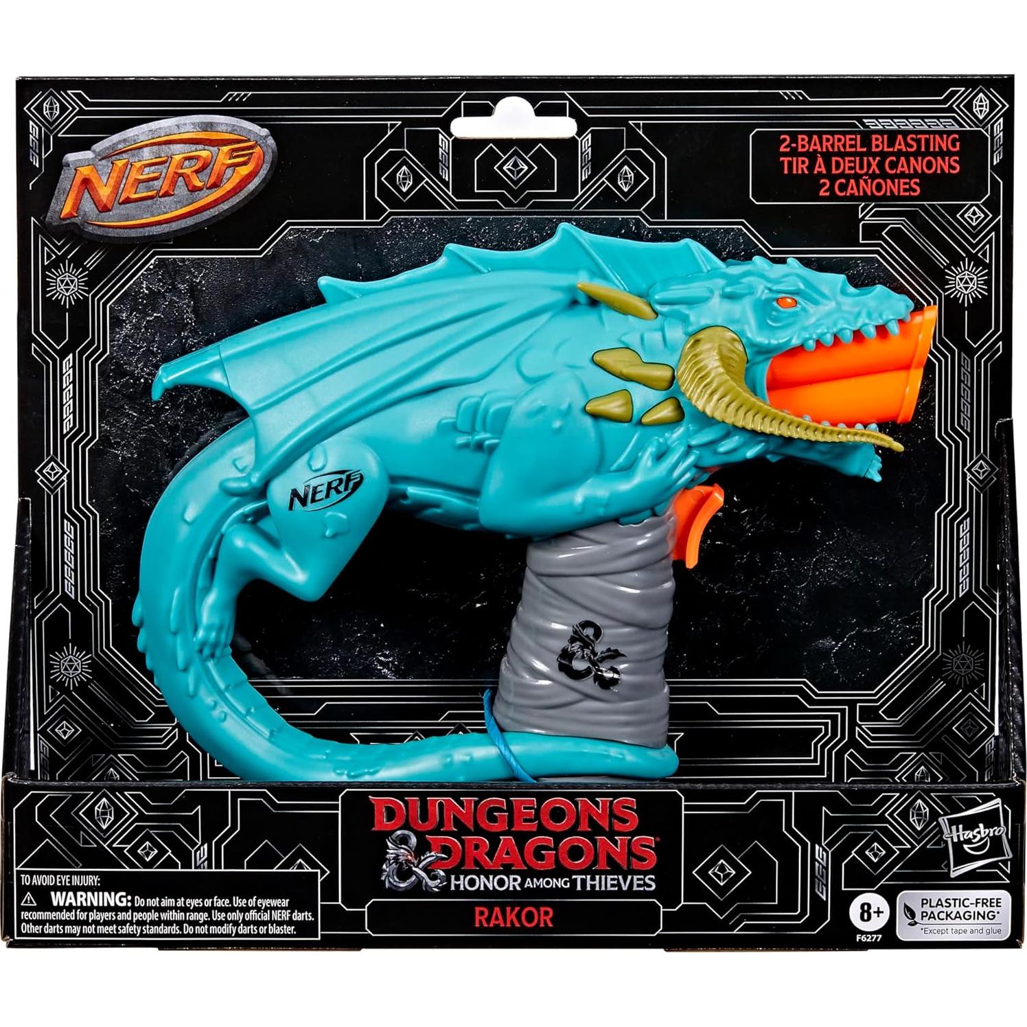Blaster Nerf Dungeons & Dragons Rakor con 4 dardos Elite