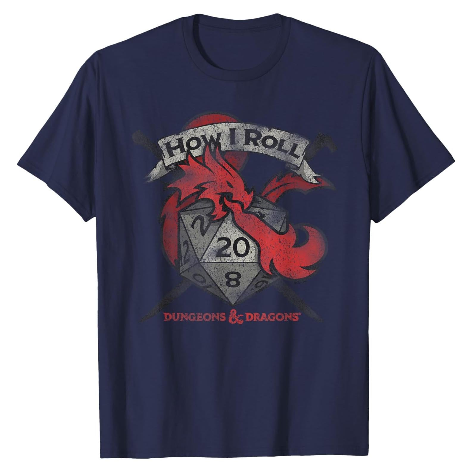 Camiseta Dungeons & Dragons How I Roll Niño Unisex Azul Marino
