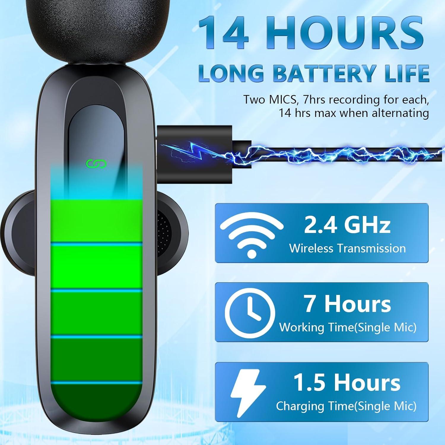 Micrófono Lavalier Inalámbrico USB-C para iPhone 15/16 y Android