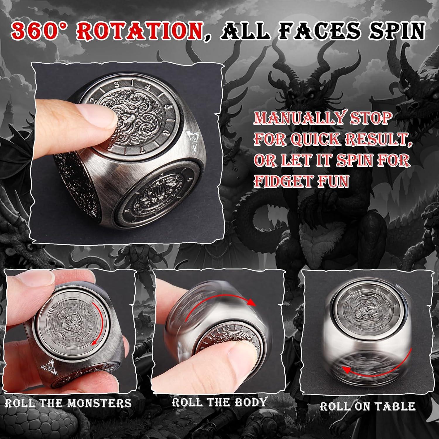 Dados Spinner 7-en-1 Haxtec de Metal para DND