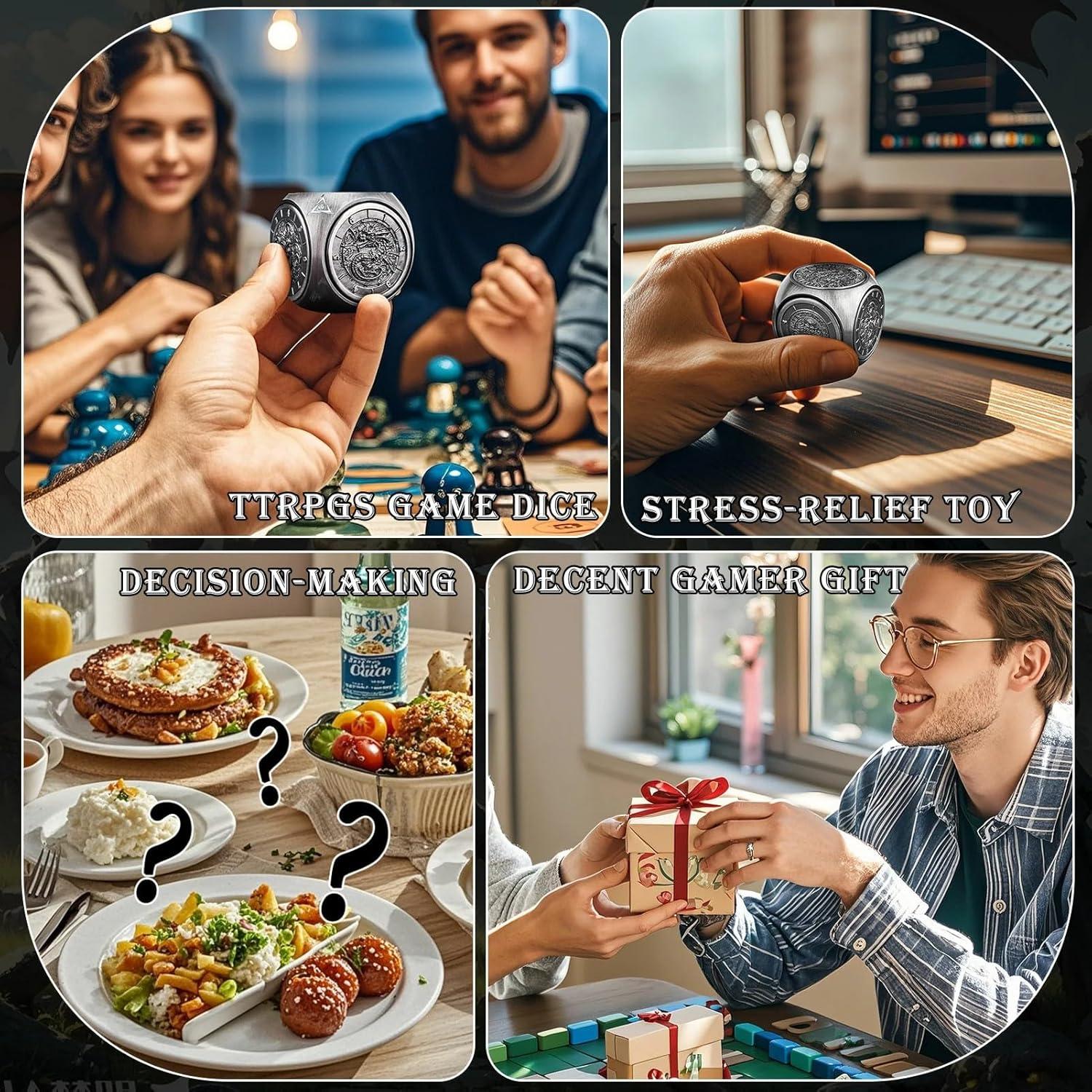 Dados Spinner 7-en-1 Haxtec de Metal para DND