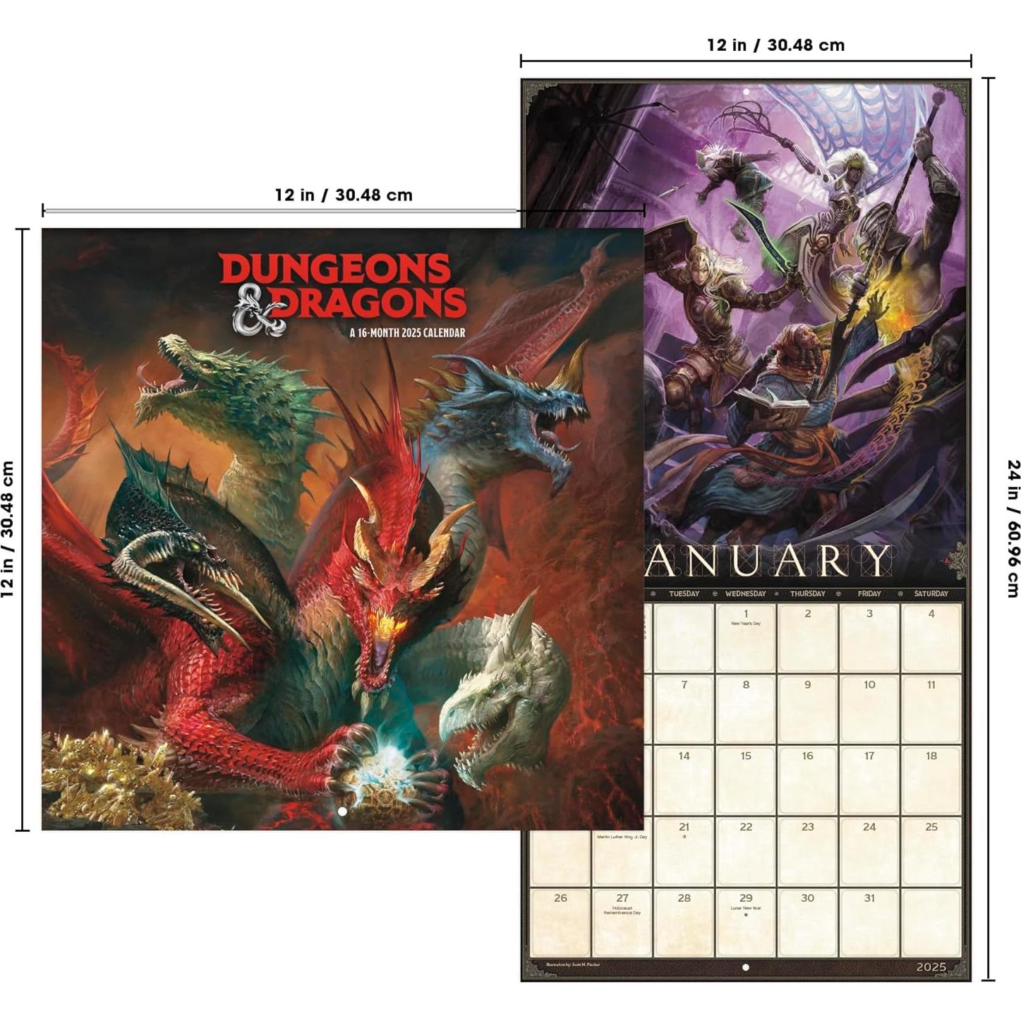 2025 Dungeons and Dragons Wall Calendar