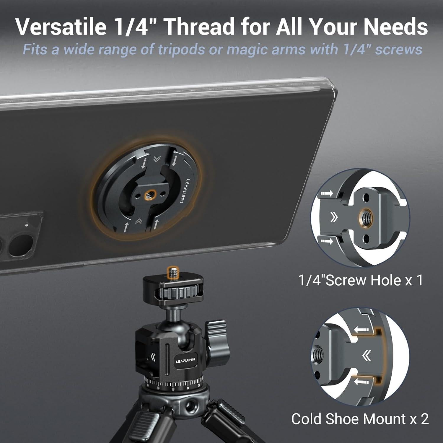 Adaptador de Montaje de Trípode Magnético LEAPLUMIN para Teléfono