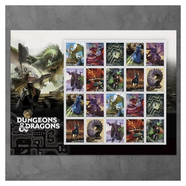 Sellos Postales Dungeons & Dragons 2024 Hoja de 20