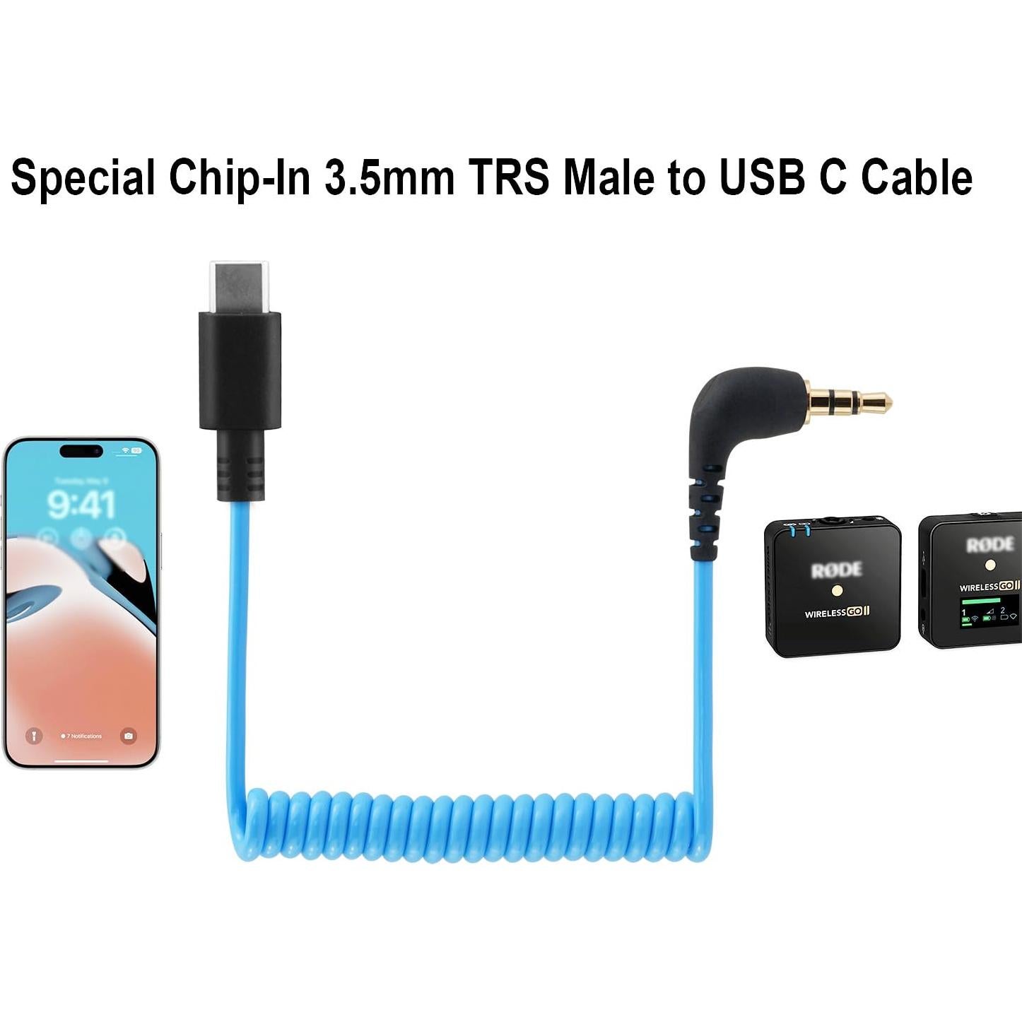 Adaptador de Micrófono JCMOYUTY USB-C a 3.5mm TRS para Android