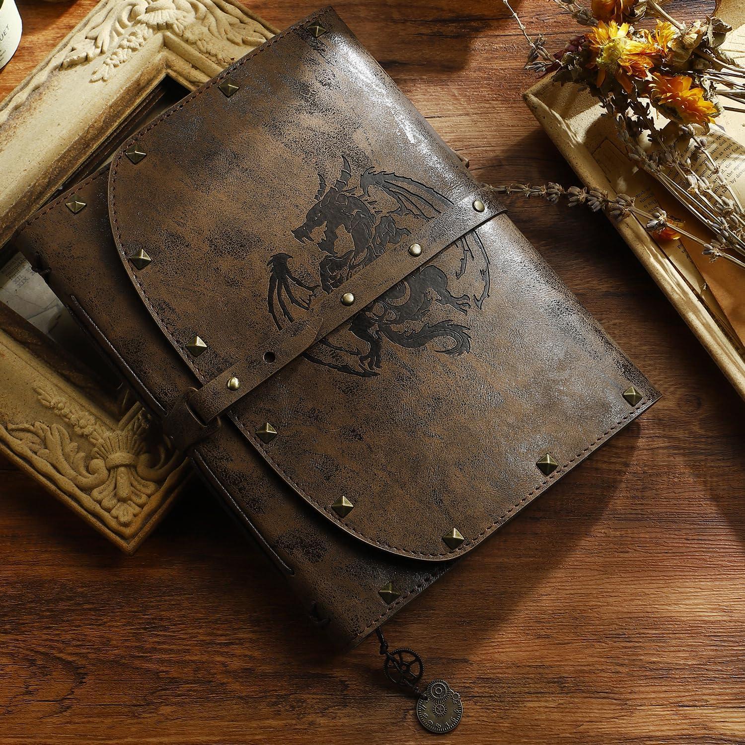 Cuaderno A5 de Dragón ACTIONDRAKE - 288 Páginas de Cuero