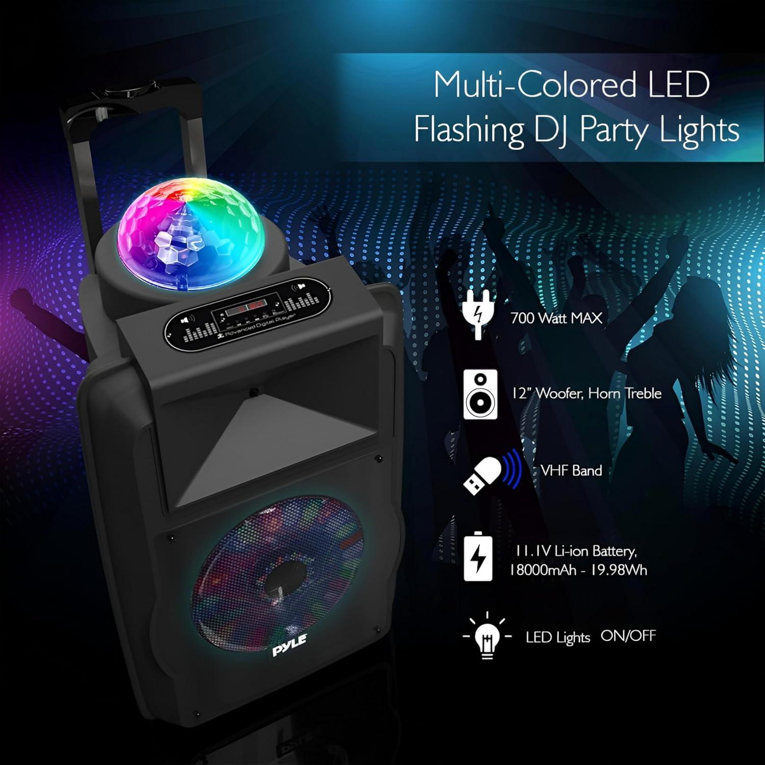 Sistema de Altavoces PA Portátil Pyle PSUFM1280B 700W Bluetooth