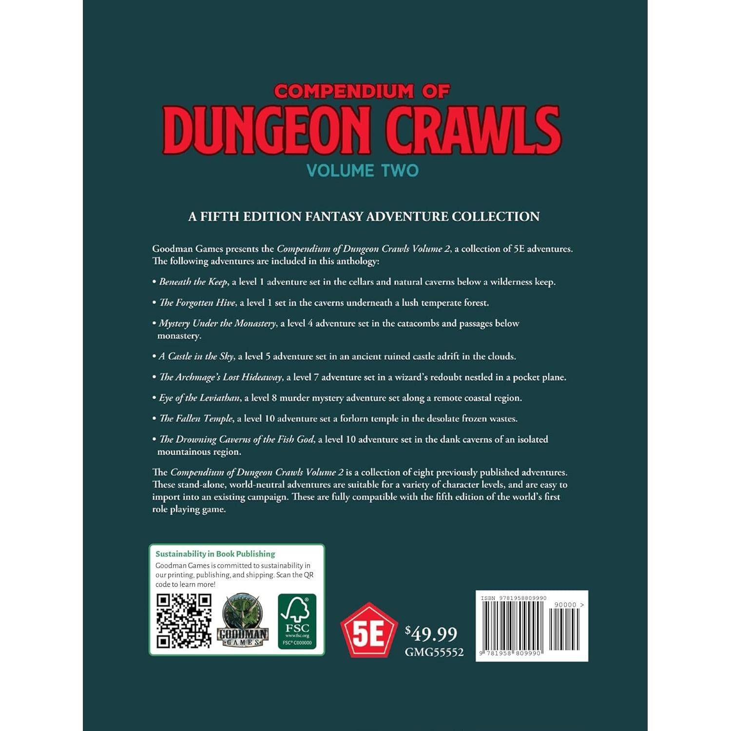 D&D 5E: Compendium of Dungeon Crawls Volume 2 (D&D 5E COMPENDIUM OF DUNGEON CRAWLS HC)