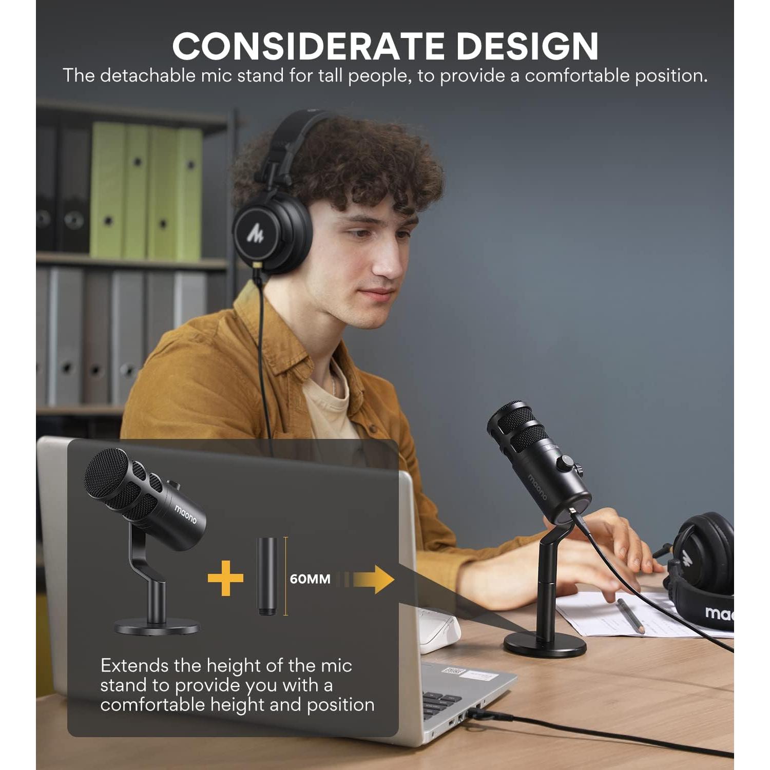 MAONO USB Microphone for PC, All in One USB Computer Microphone,192kHz/24bit,for Zoom Meeting, Podcasting, Streaming, YouTube, Voice Over, (AUA04&PD100U)